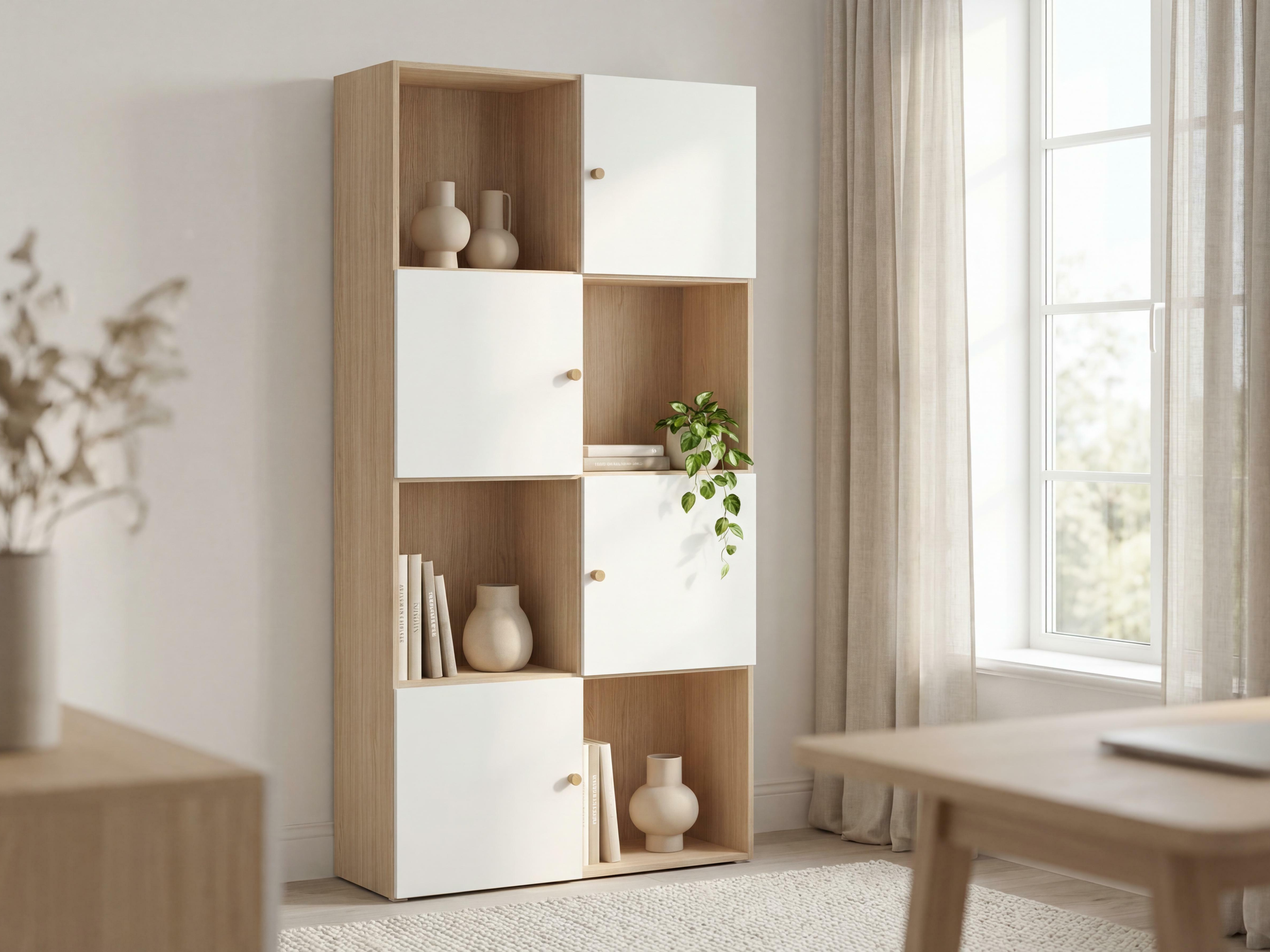 Polica Tornolo 121 (Svijetli hrast + Bijela)