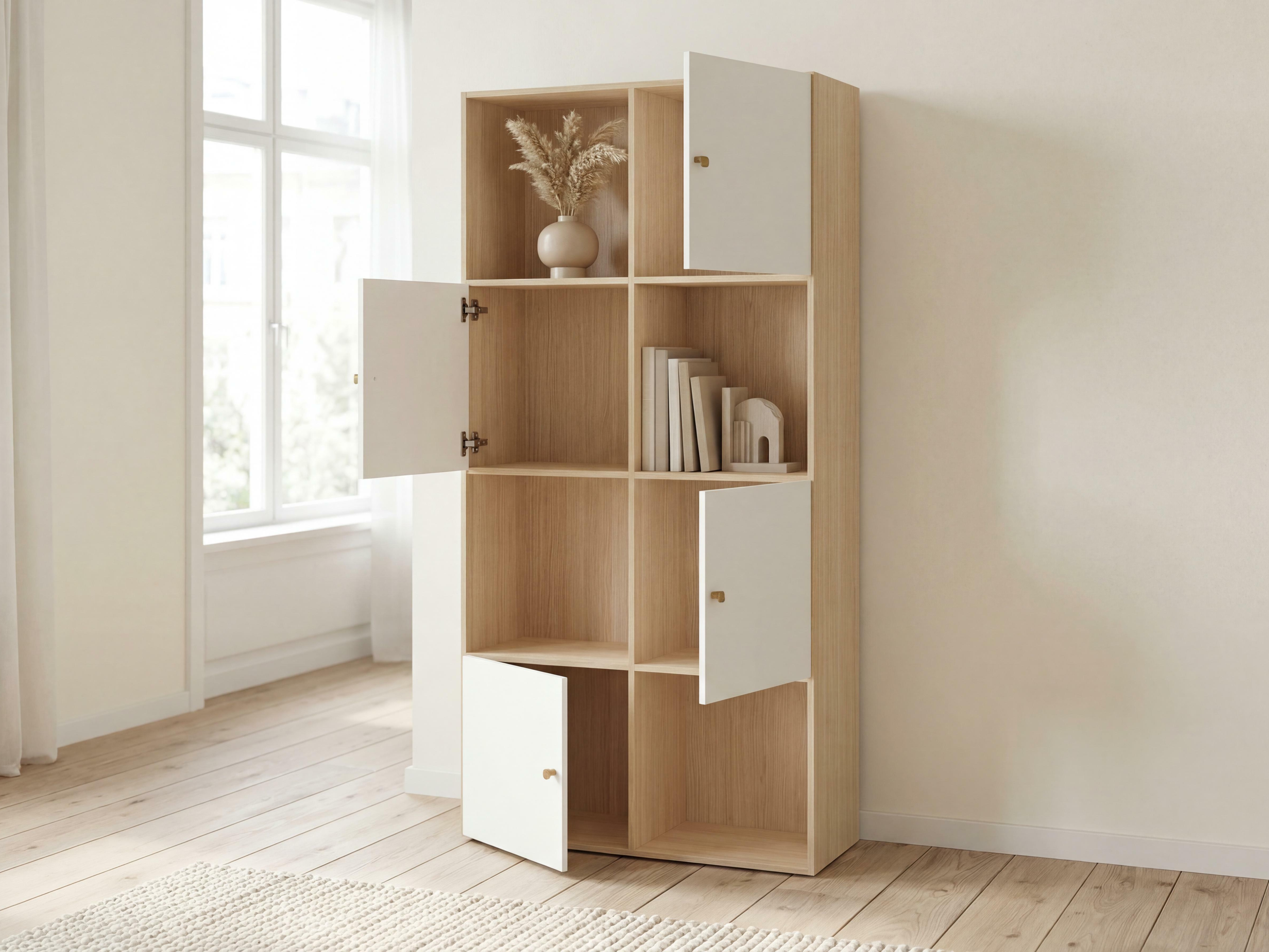 Polica Tornolo 121 (Svijetli hrast + Bijela)