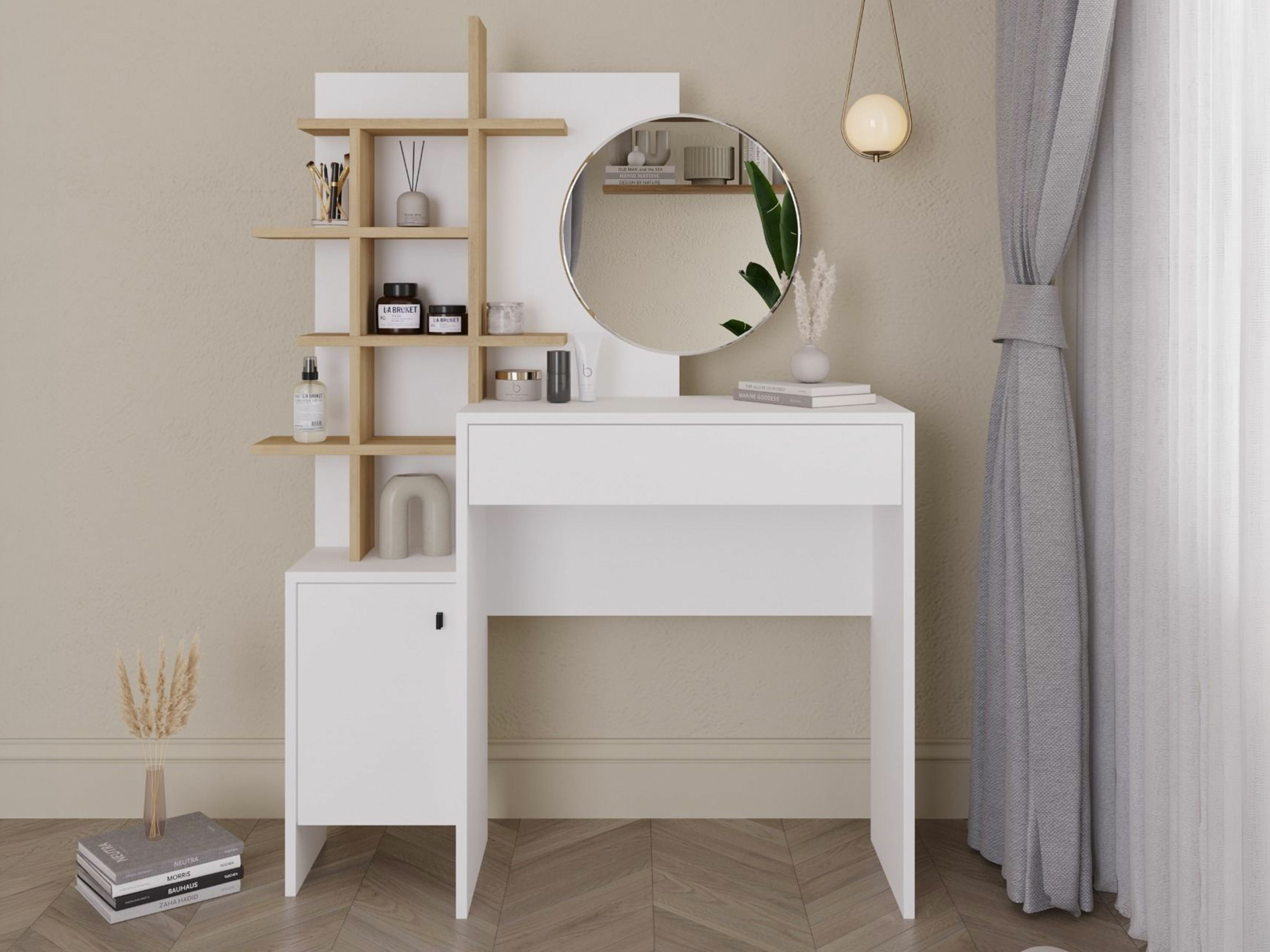 Toaletni stolić Kailua 220 (Bijela + Hrast)