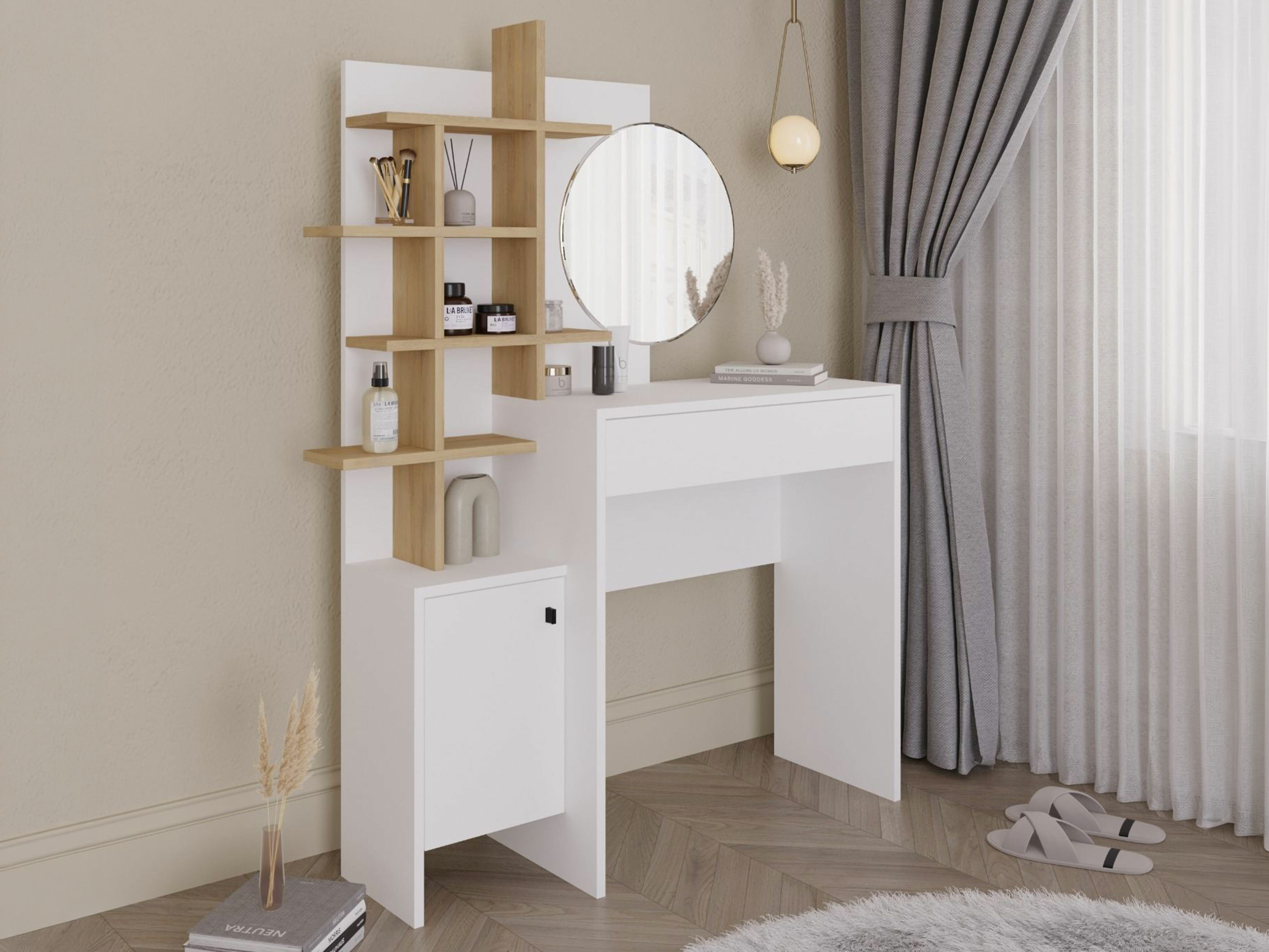 Toaletni stolić Kailua 220 (Bijela + Hrast)