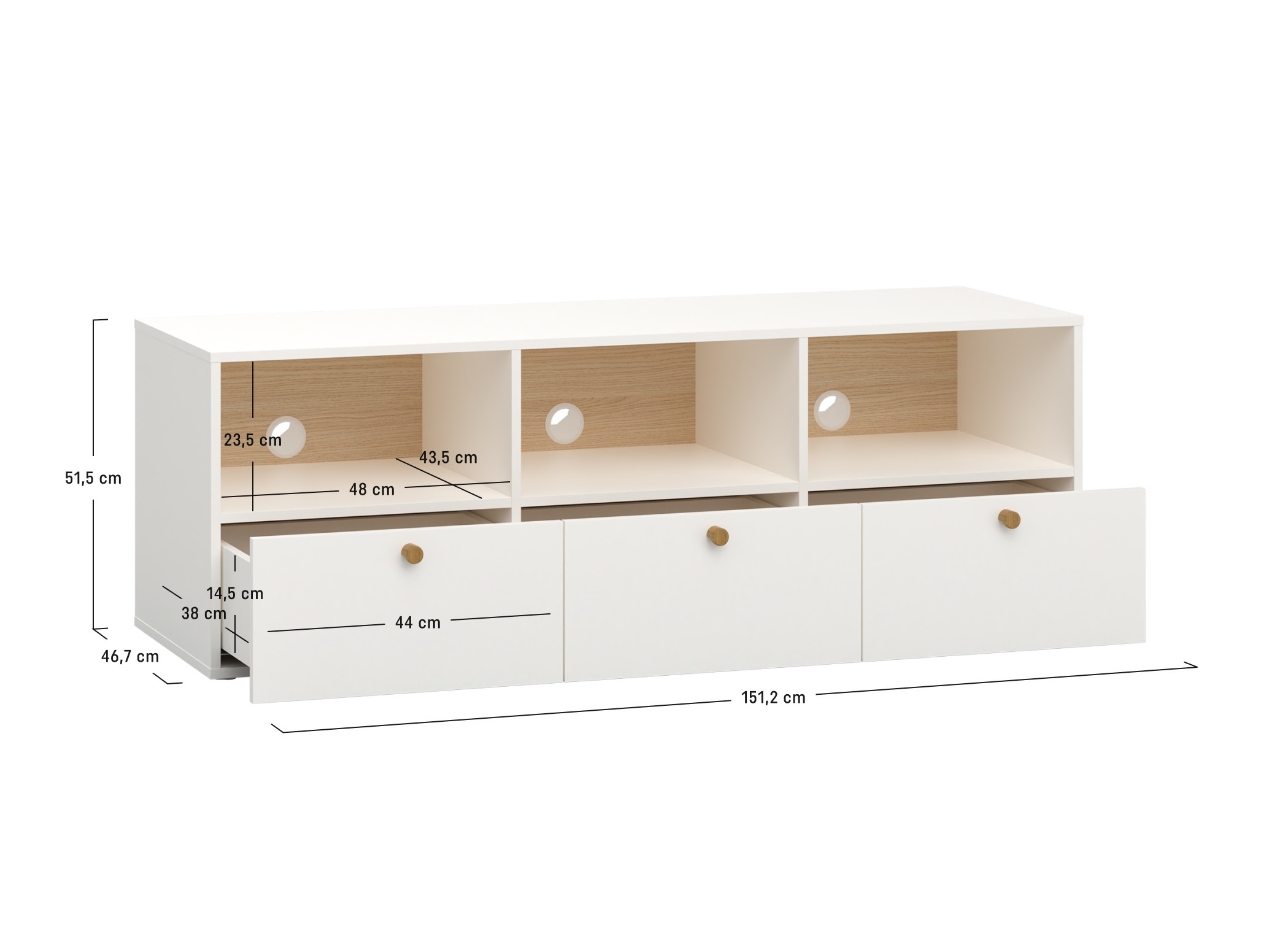 TV stol Tornolo 125 (Bijela + Indigo)