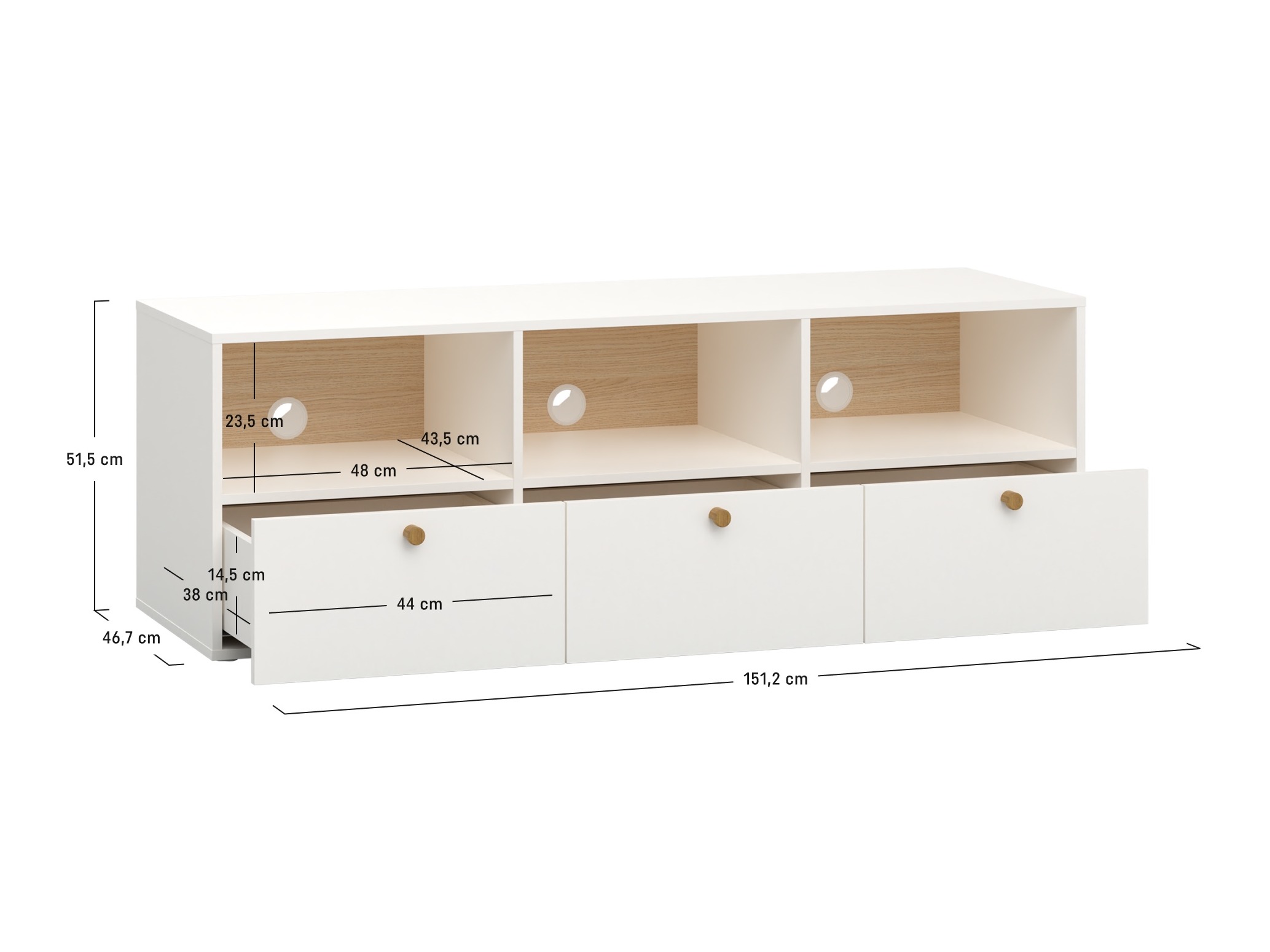 TV stol Tornolo 125 (Bijela + Siva)