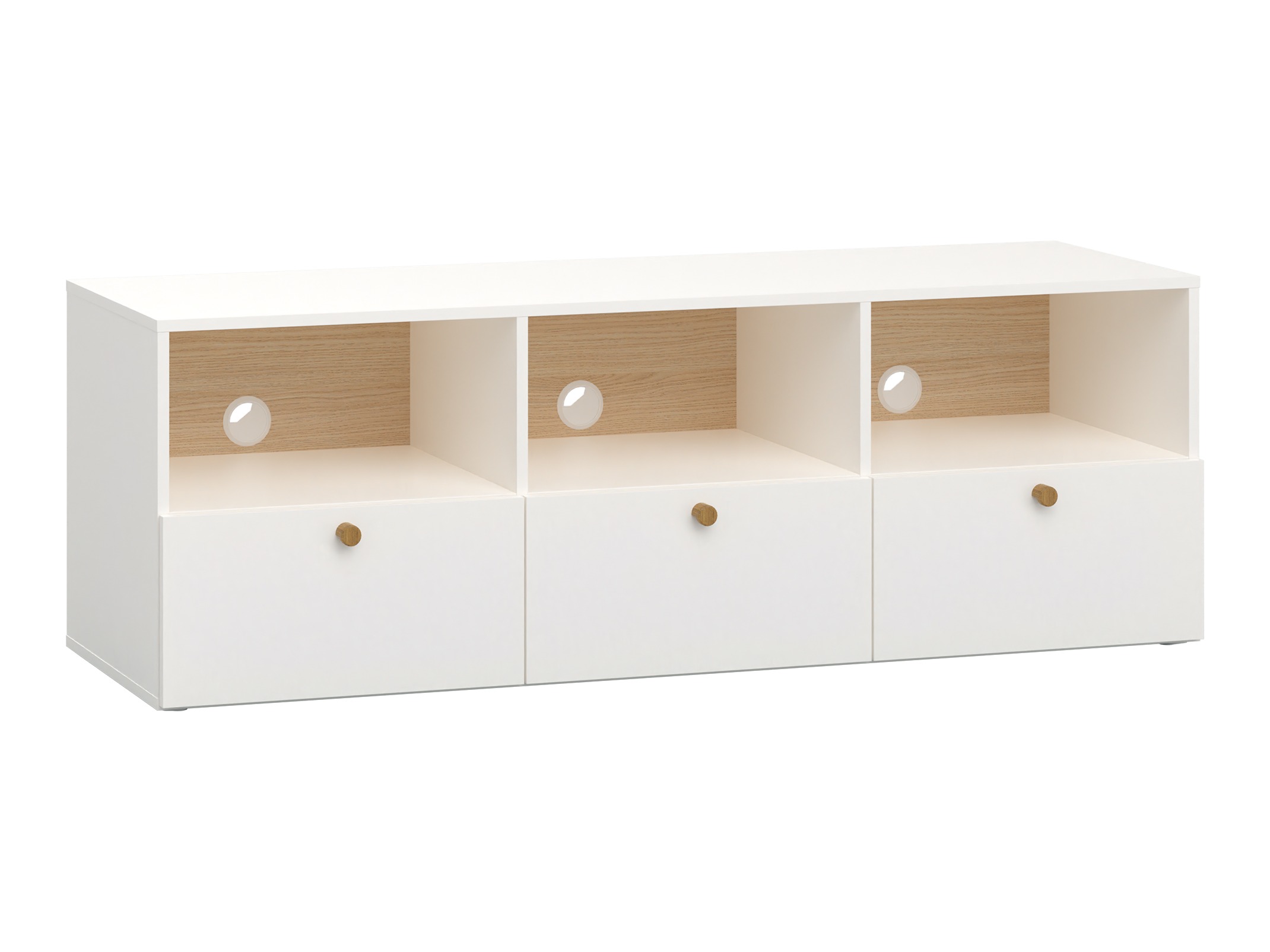 TV stol Tornolo 125 (Bijela + Svijetli hrast)