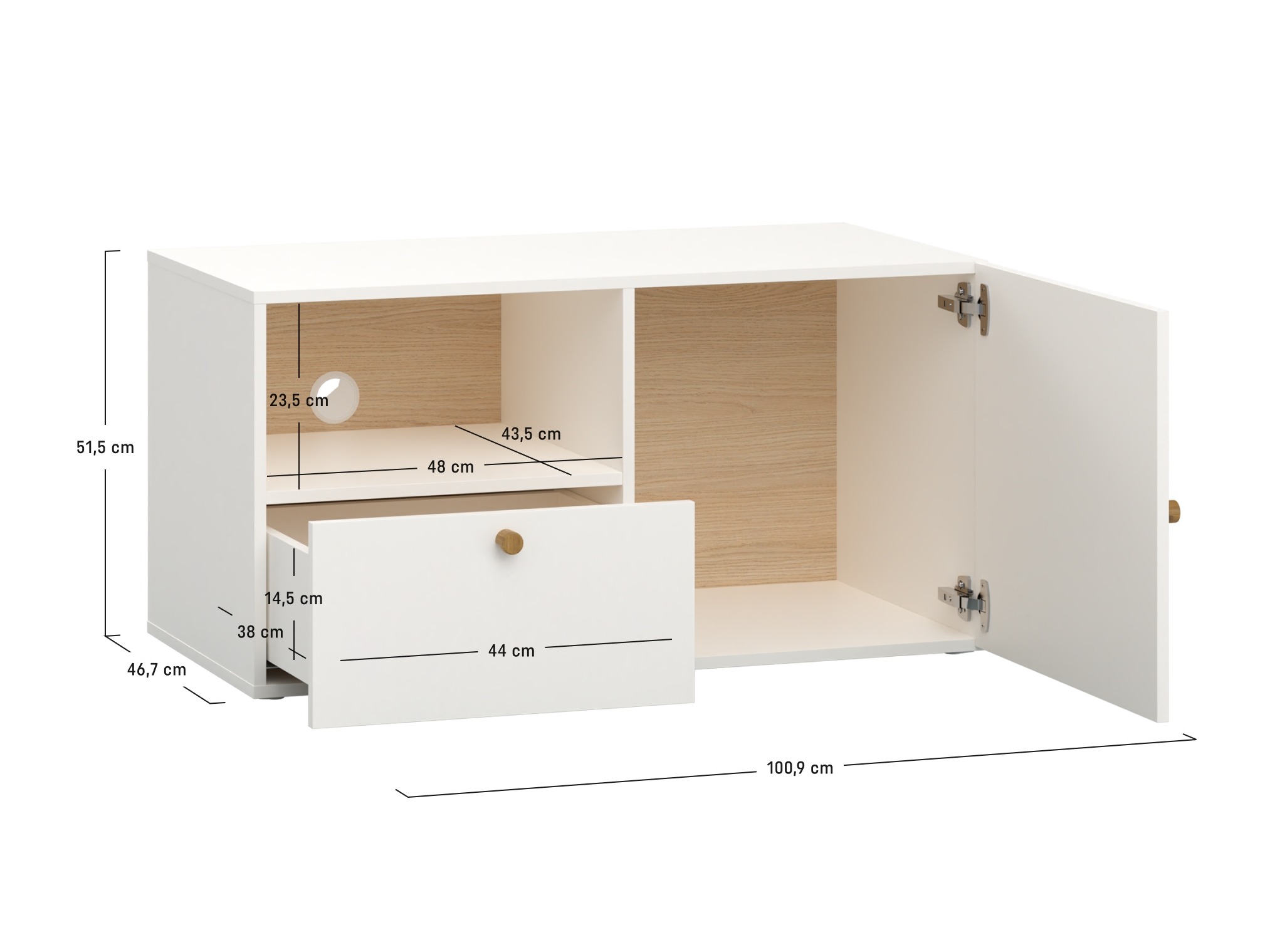 TV stol Tornolo 126 (Bijela + Indigo)