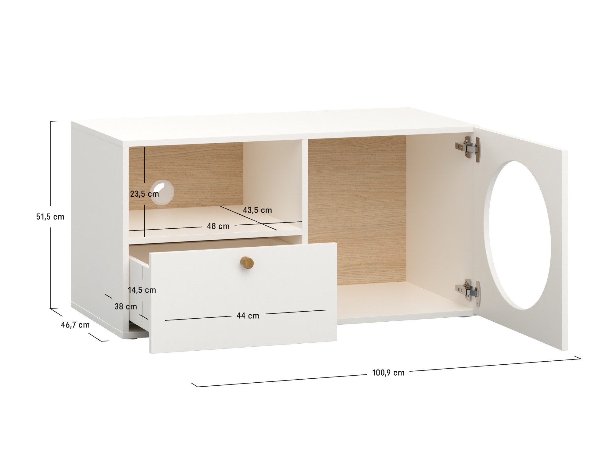 TV stol Tornolo 127 (Bijela + Indigo)
