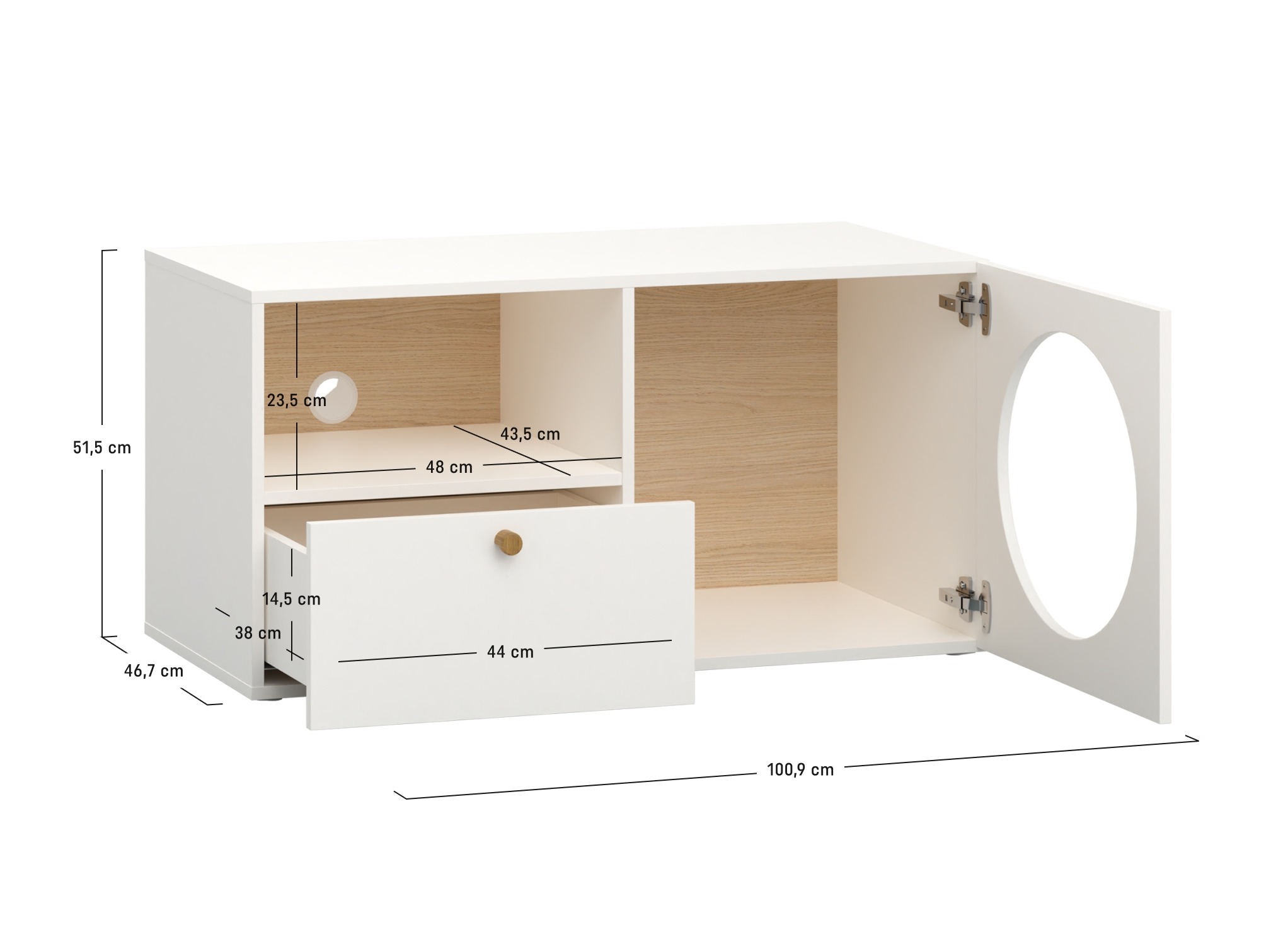TV stol Tornolo 127 (Bijela + Siva)