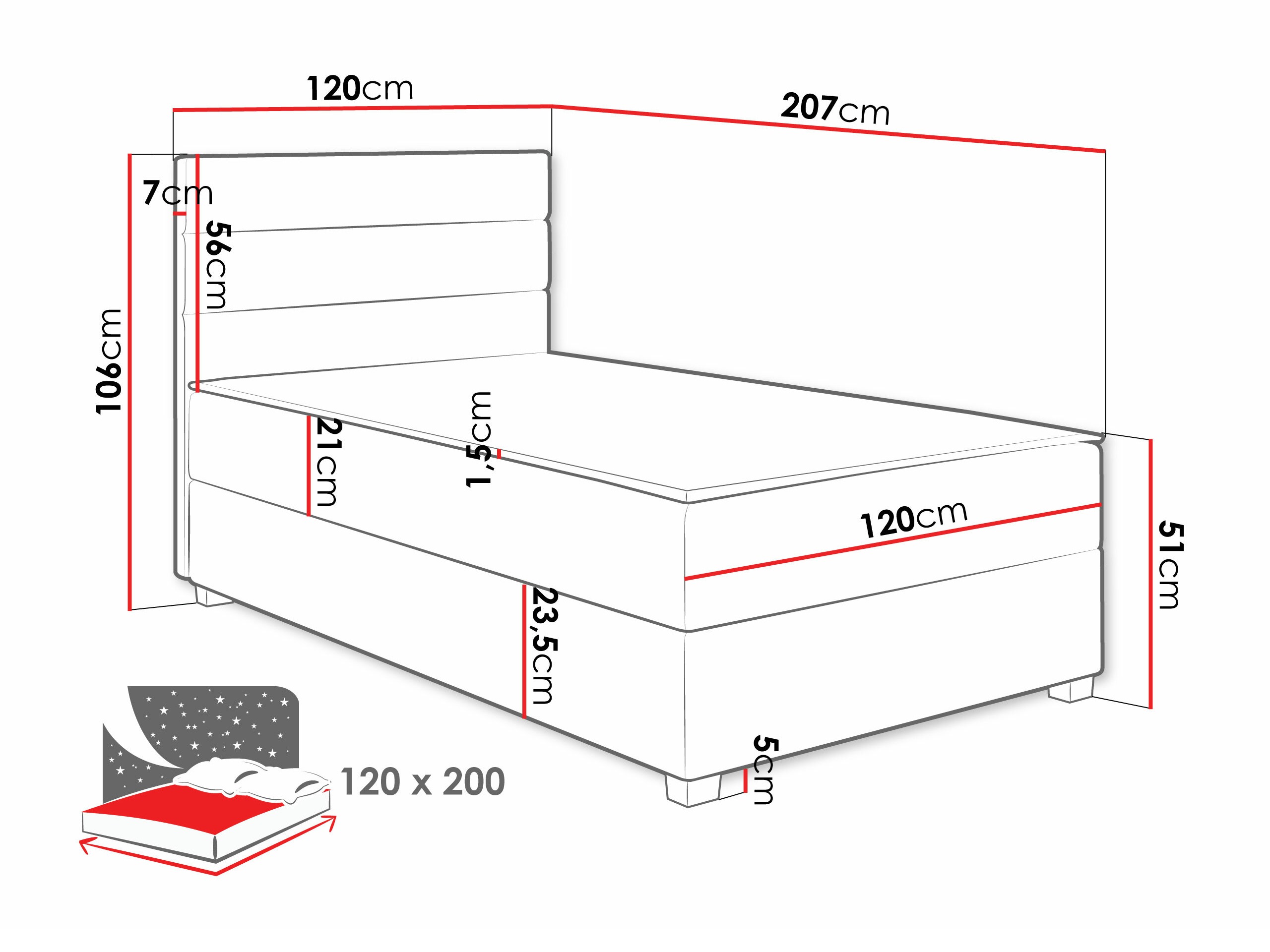 Boxspring krevet Delphio (Manila 26)