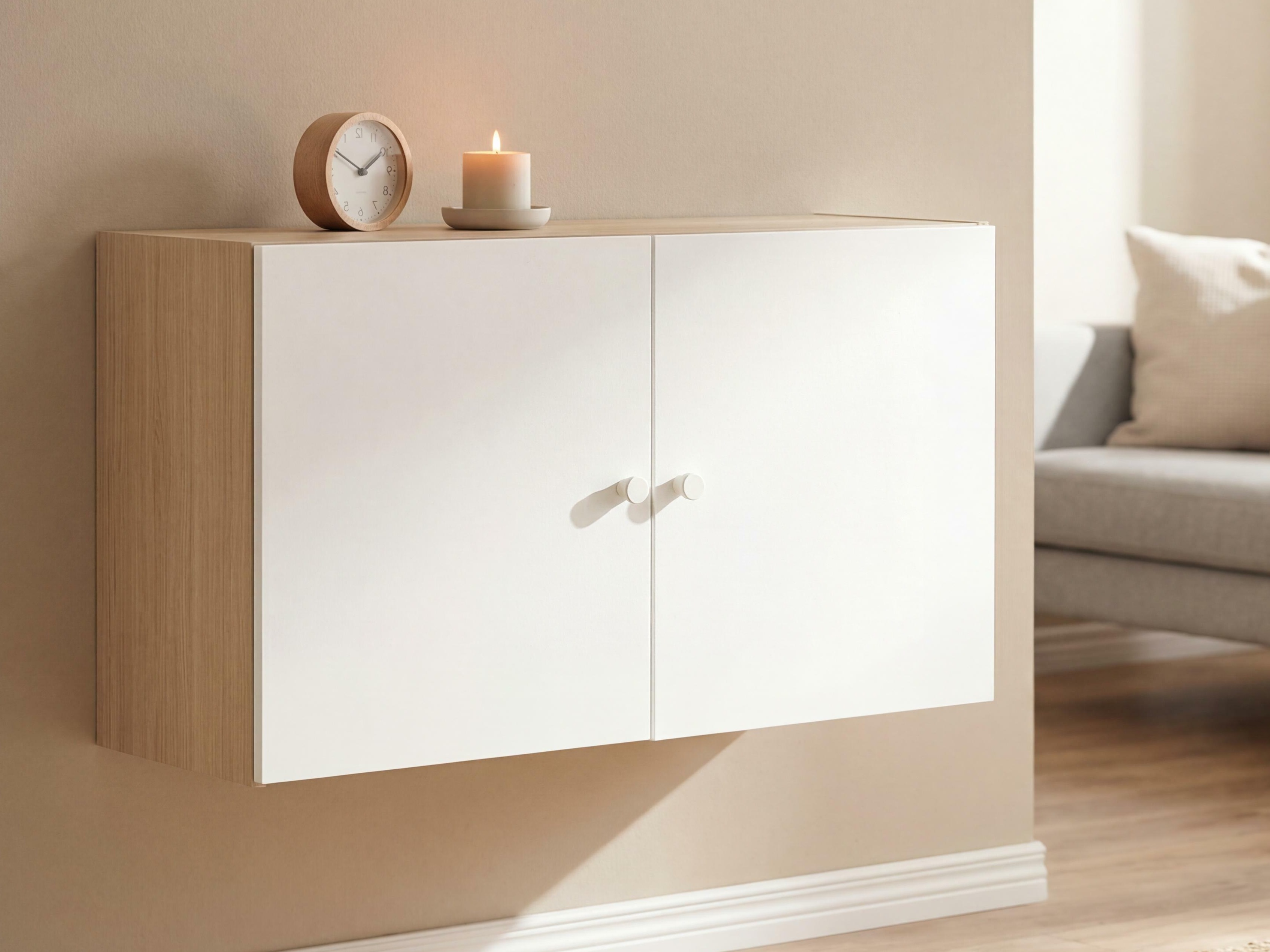 Zidni ormarić Tornolo 128 (Bijela + Svijetli hrast)