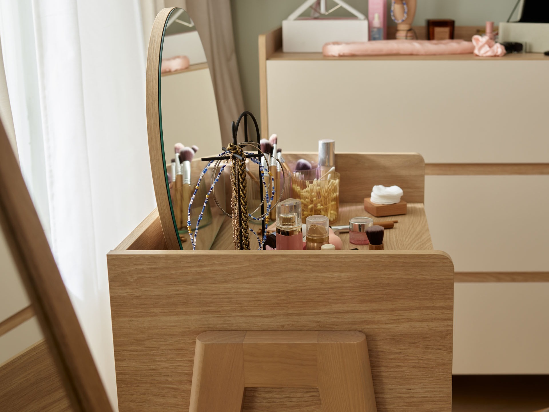 Toaletni stolić Velrome 100 (Hrast + Grafit)