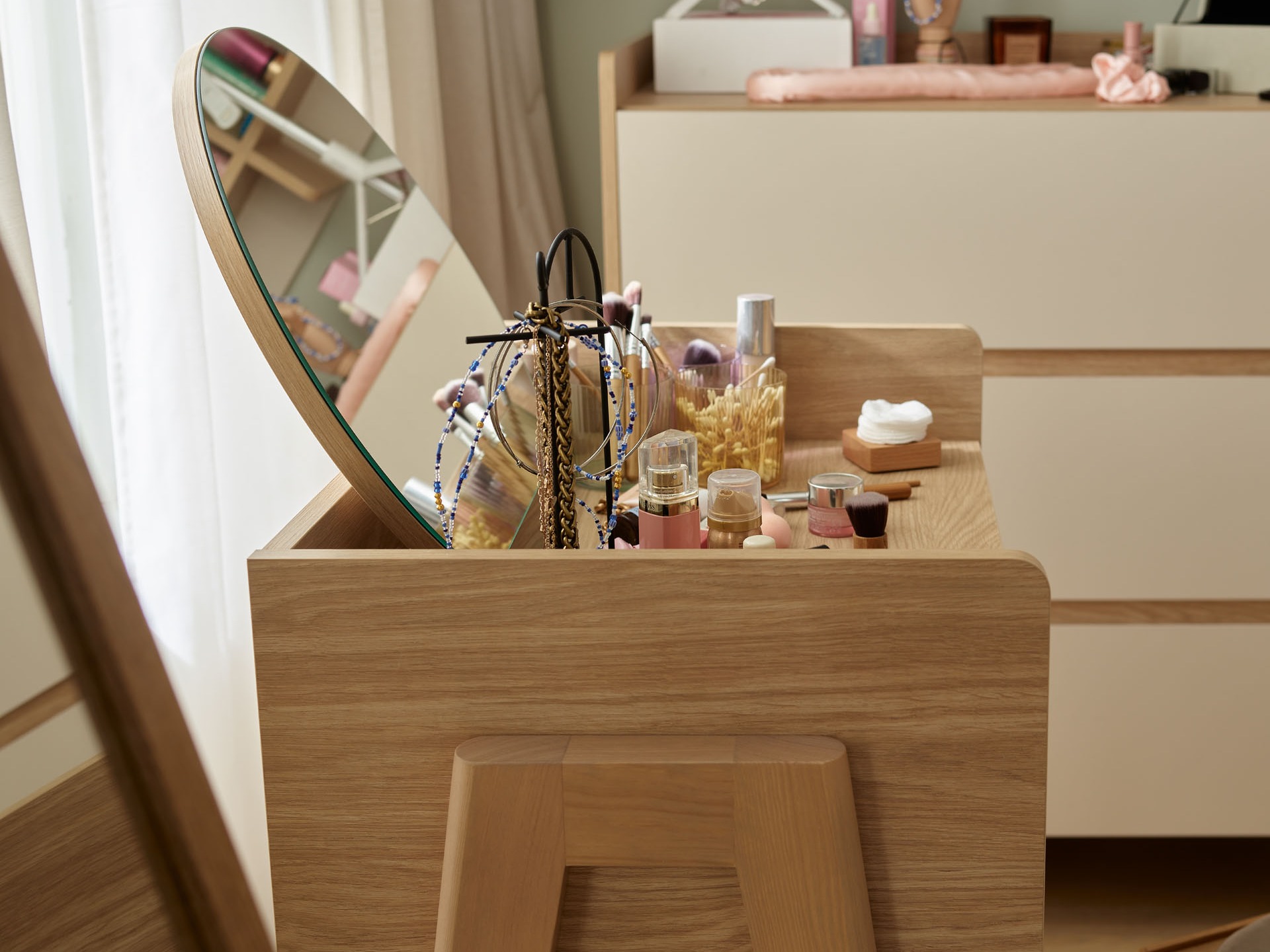 Toaletni stolić Velrome 100 (Hrast + Grafit)