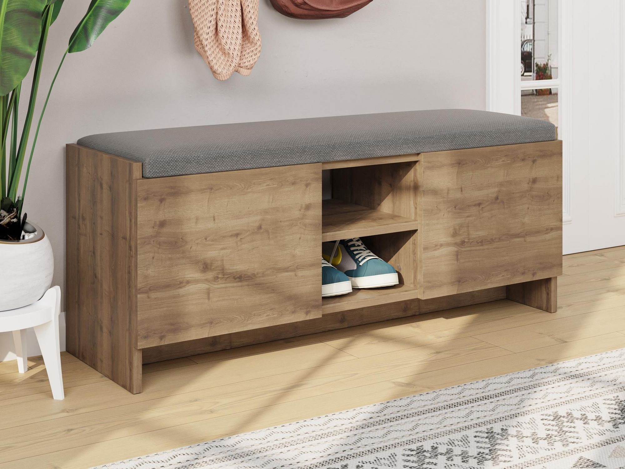 Polica za cipele Kailua 1047 (Tamni hrast)