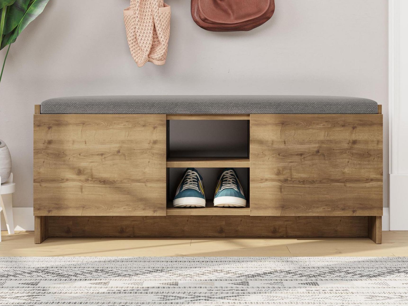 Polica za cipele Kailua 1047 (Tamni hrast)