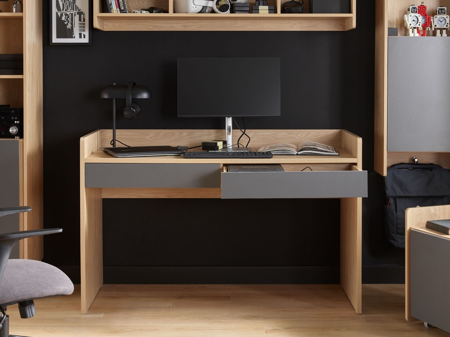 Uredski stol Velrome 101 (Hrast + Grafit)