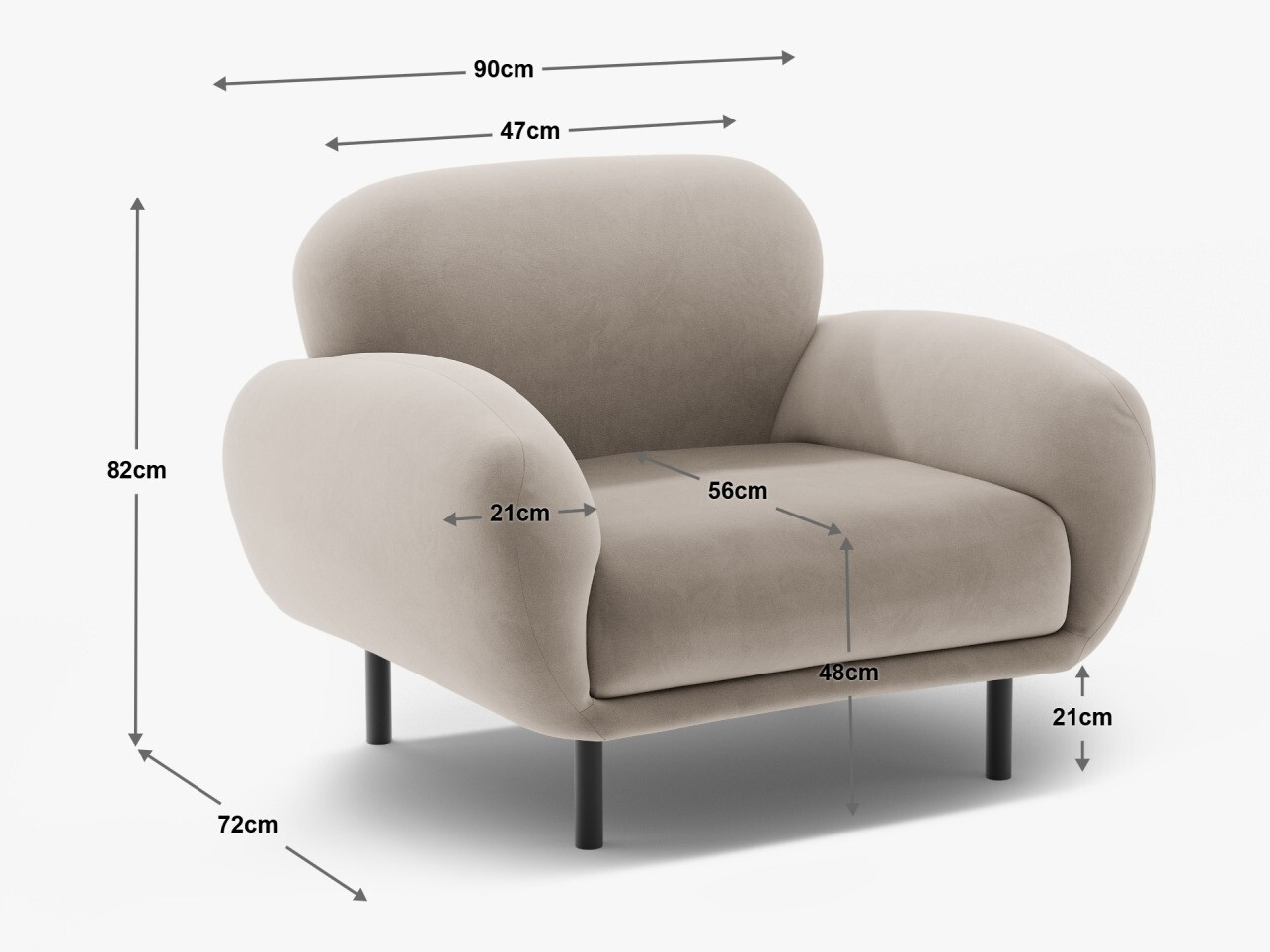 Fotelja Beckley 345 (Casino Crna)