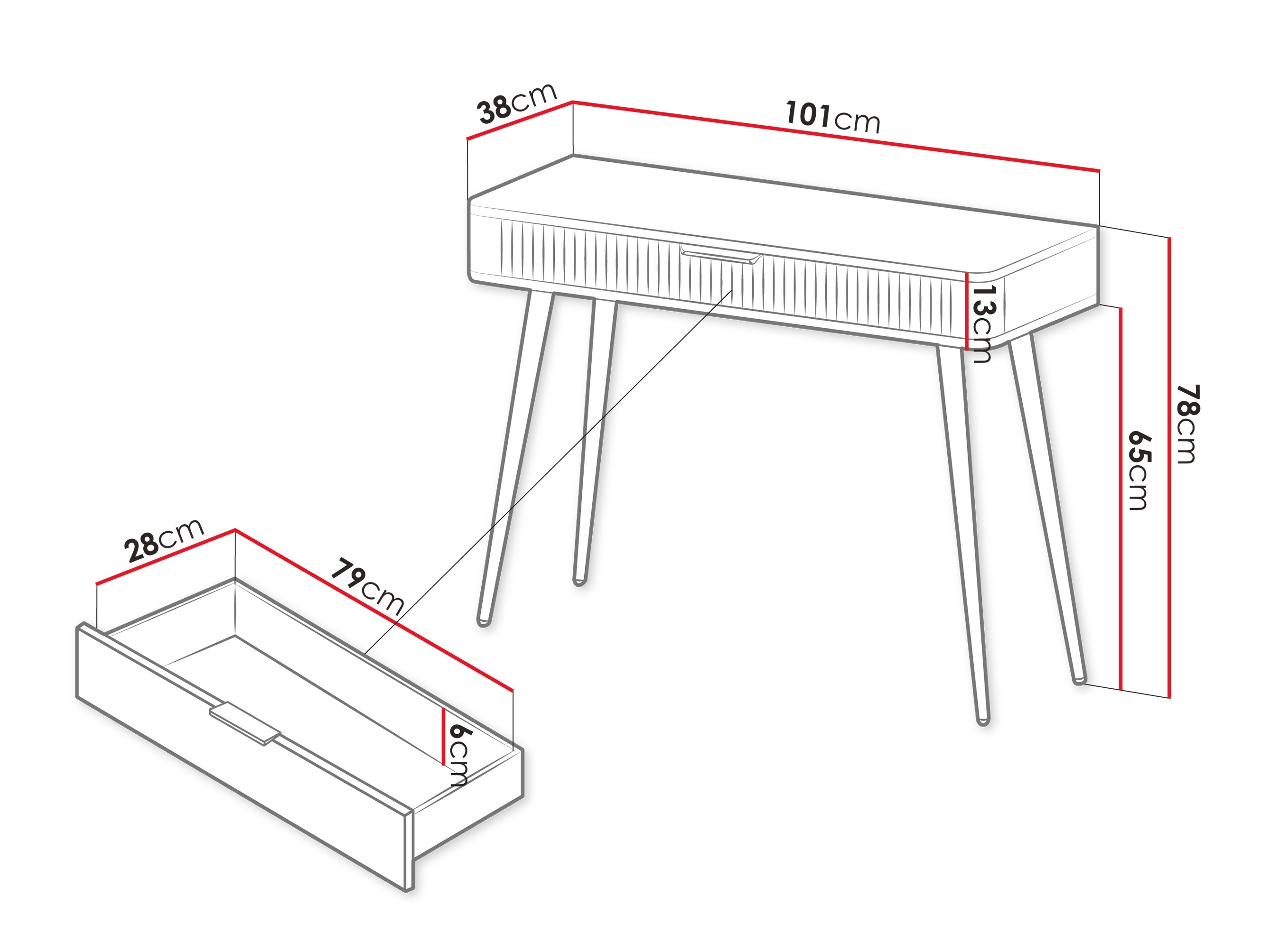 Konzolni stolić Lectum (Bež)