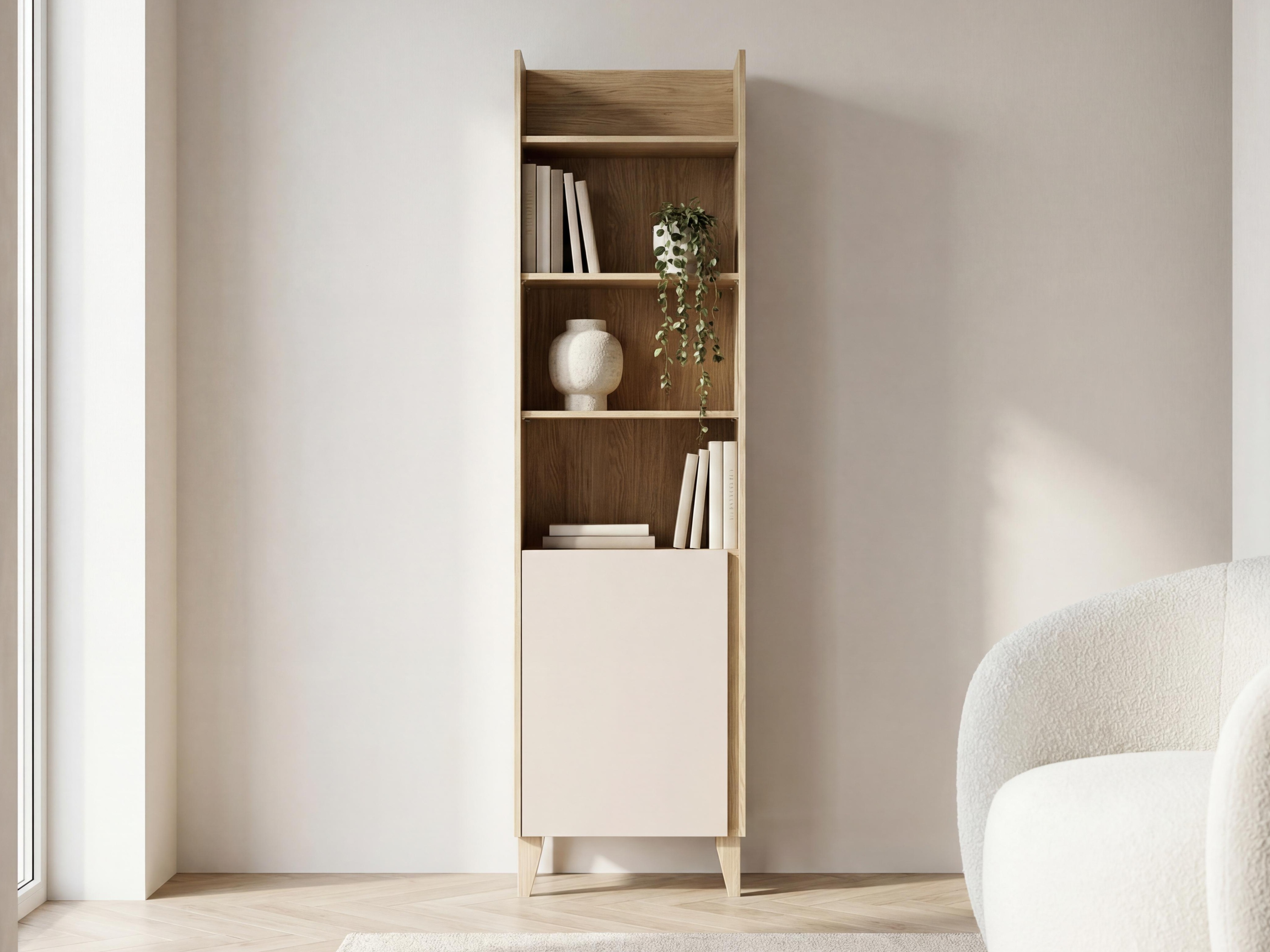 Polica Velrome 103 (Hrast + Bež)