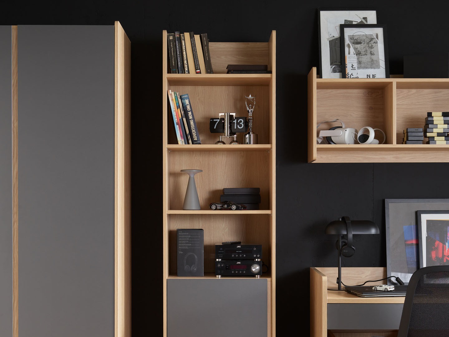 Polica Velrome 103 (Hrast + Grafit)