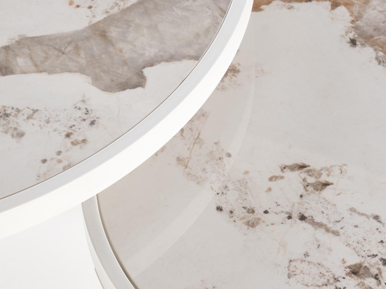 Set stolića za kavu Houston 1658 (Bijela + Bijeli mramor)