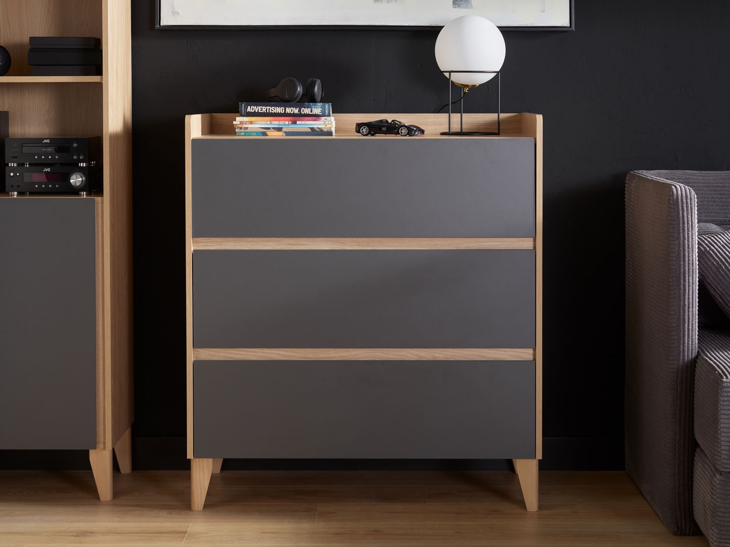 Komoda Velrome 105 (Hrast + Grafit)