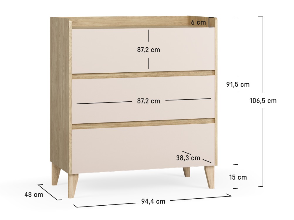 Komoda Velrome 105 (Hrast + Grafit)