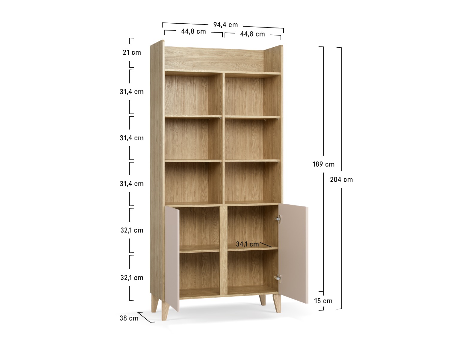 Polica Velrome 104 (Hrast + Bež)