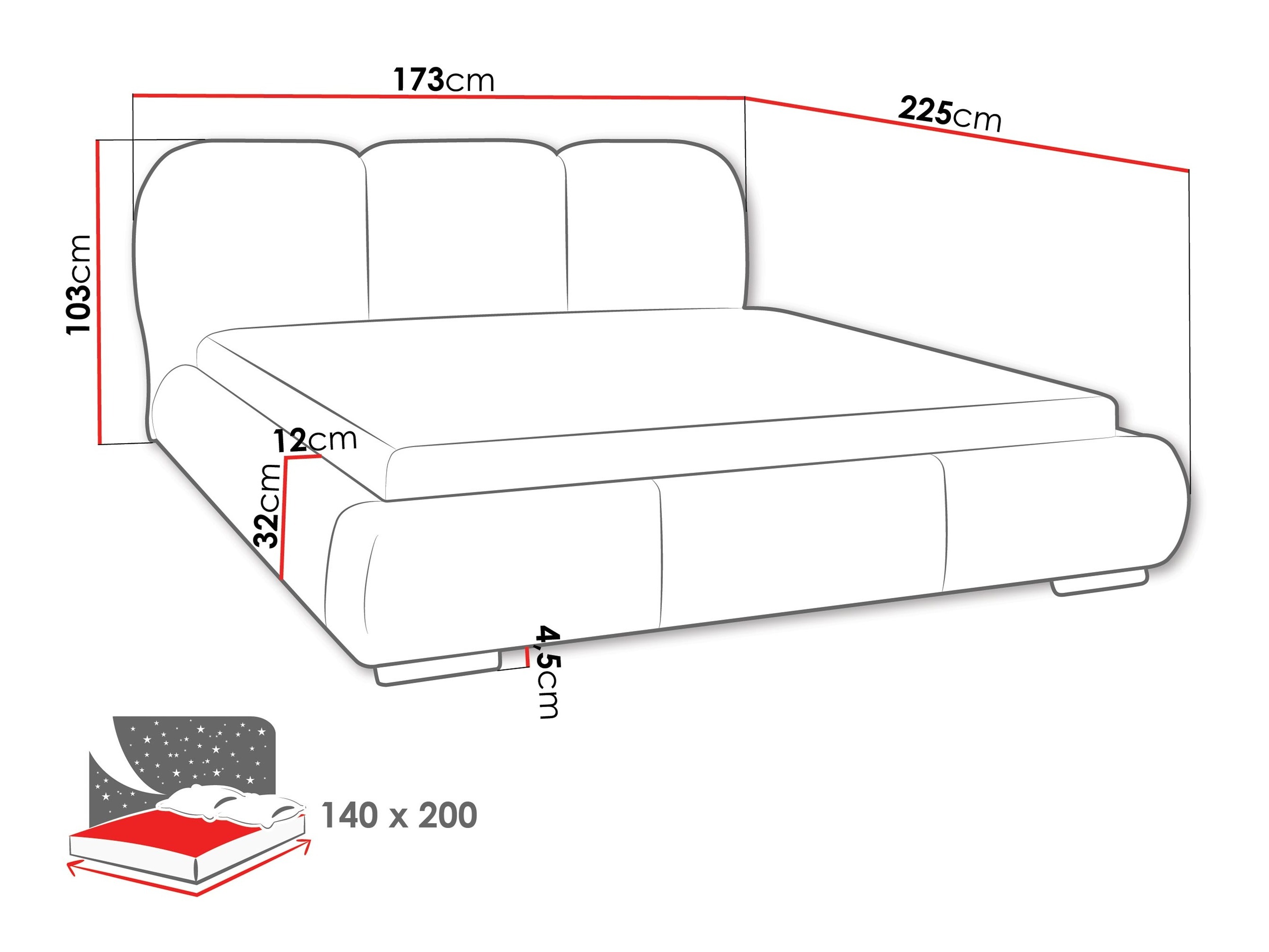 Krevet TrendyNest Navium (Coral 15)