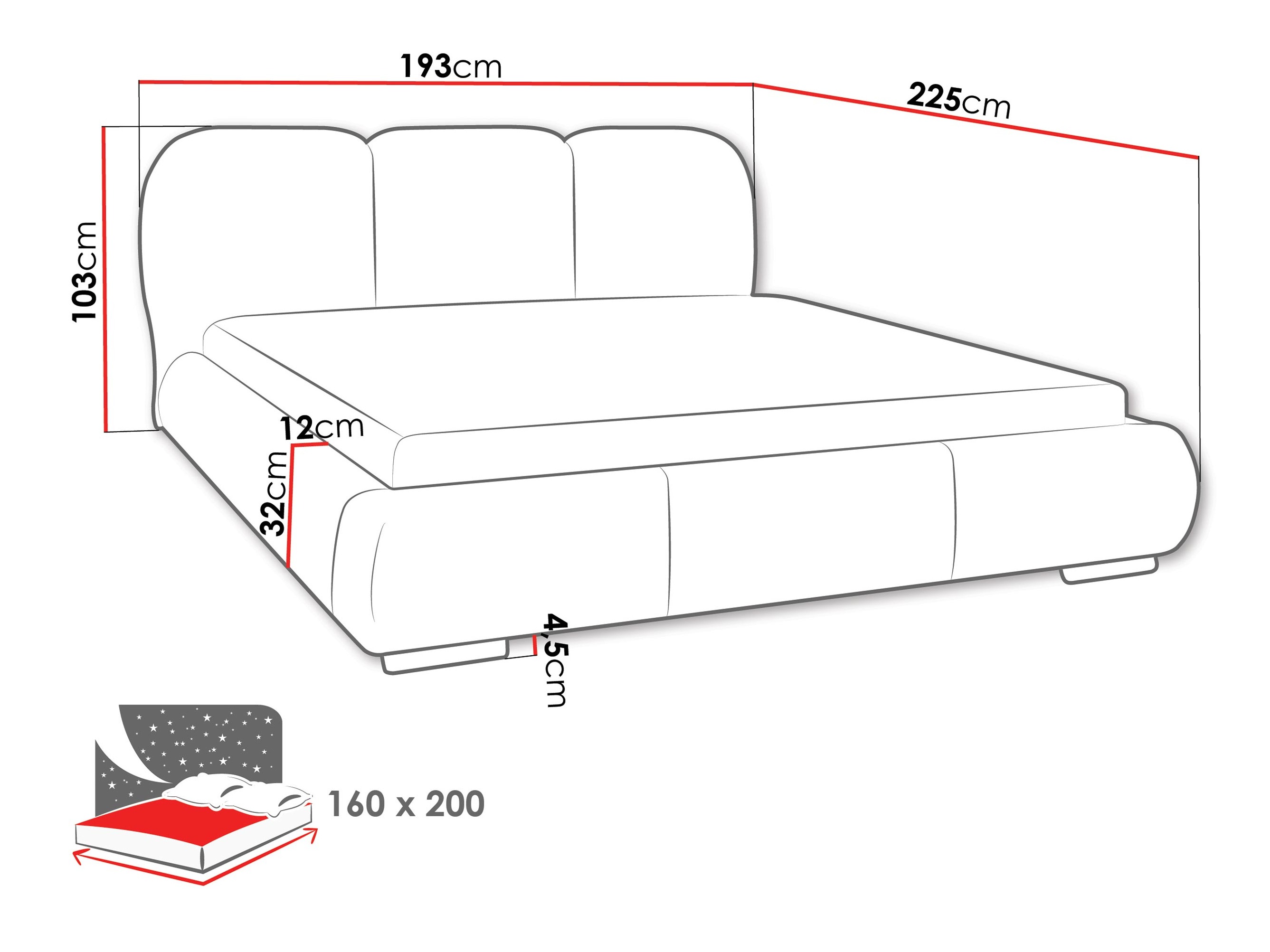 Krevet TrendyNest Navium (Coral 45)