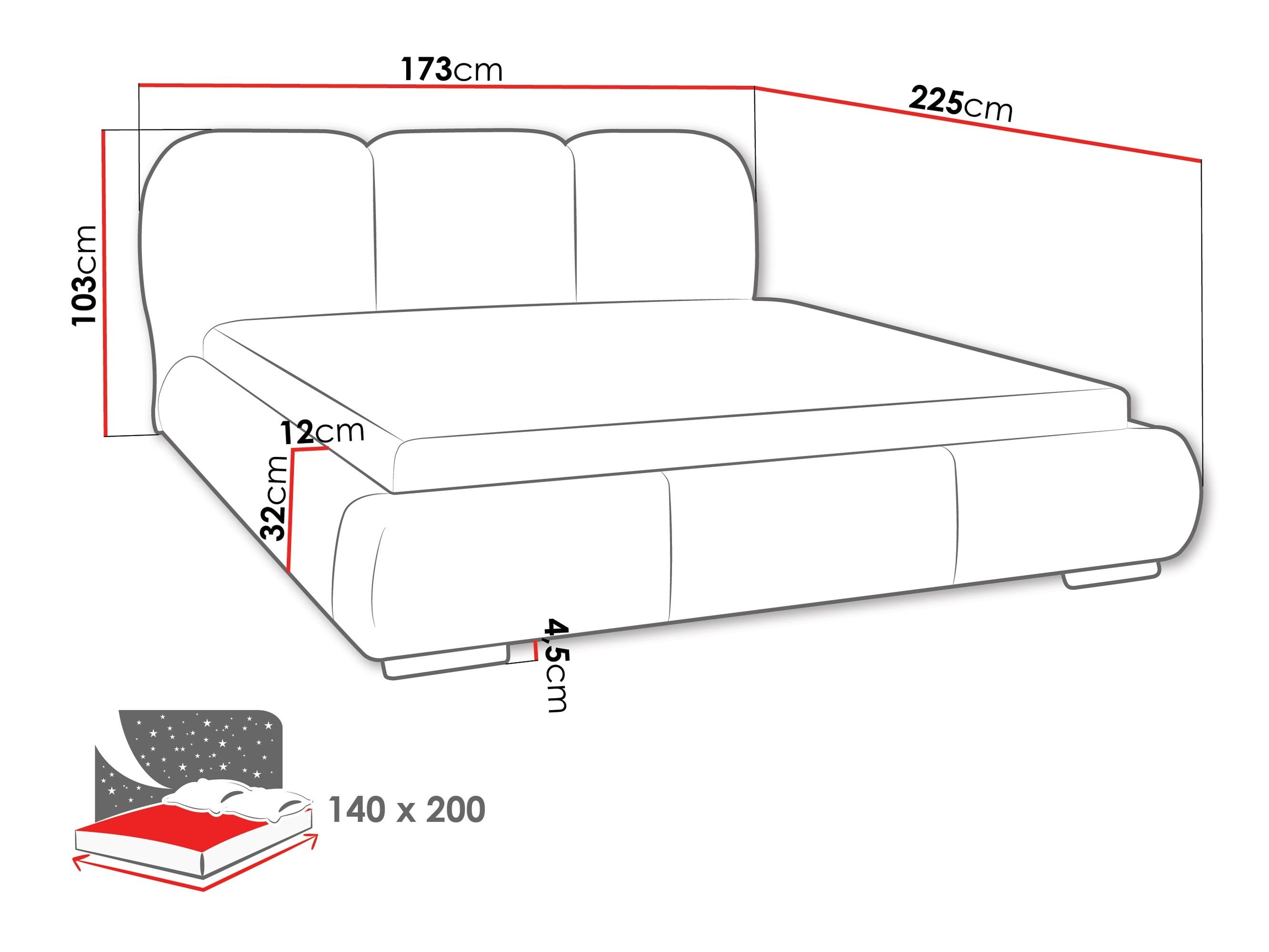 Krevet TrendyNest Navium (Coral 50)