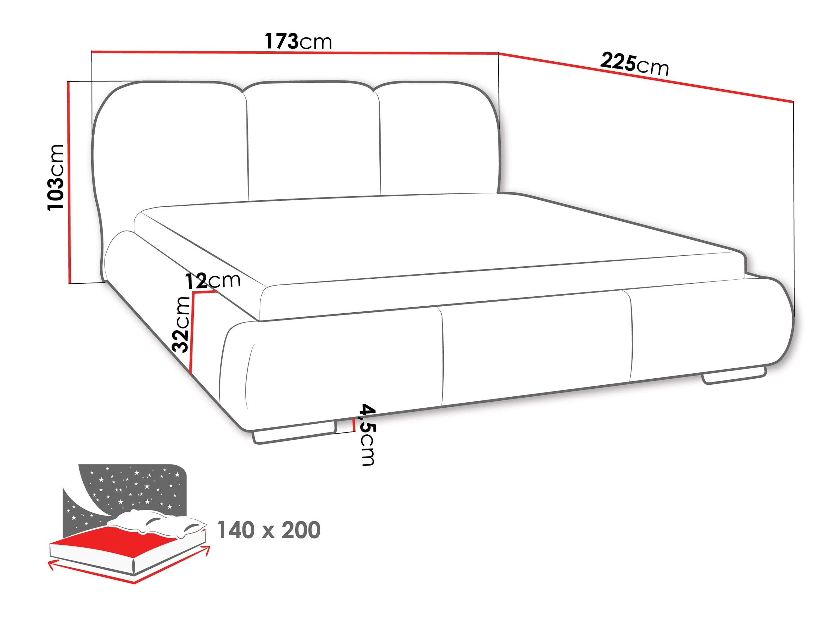 Krevet TrendyNest Navium (Coral 65)