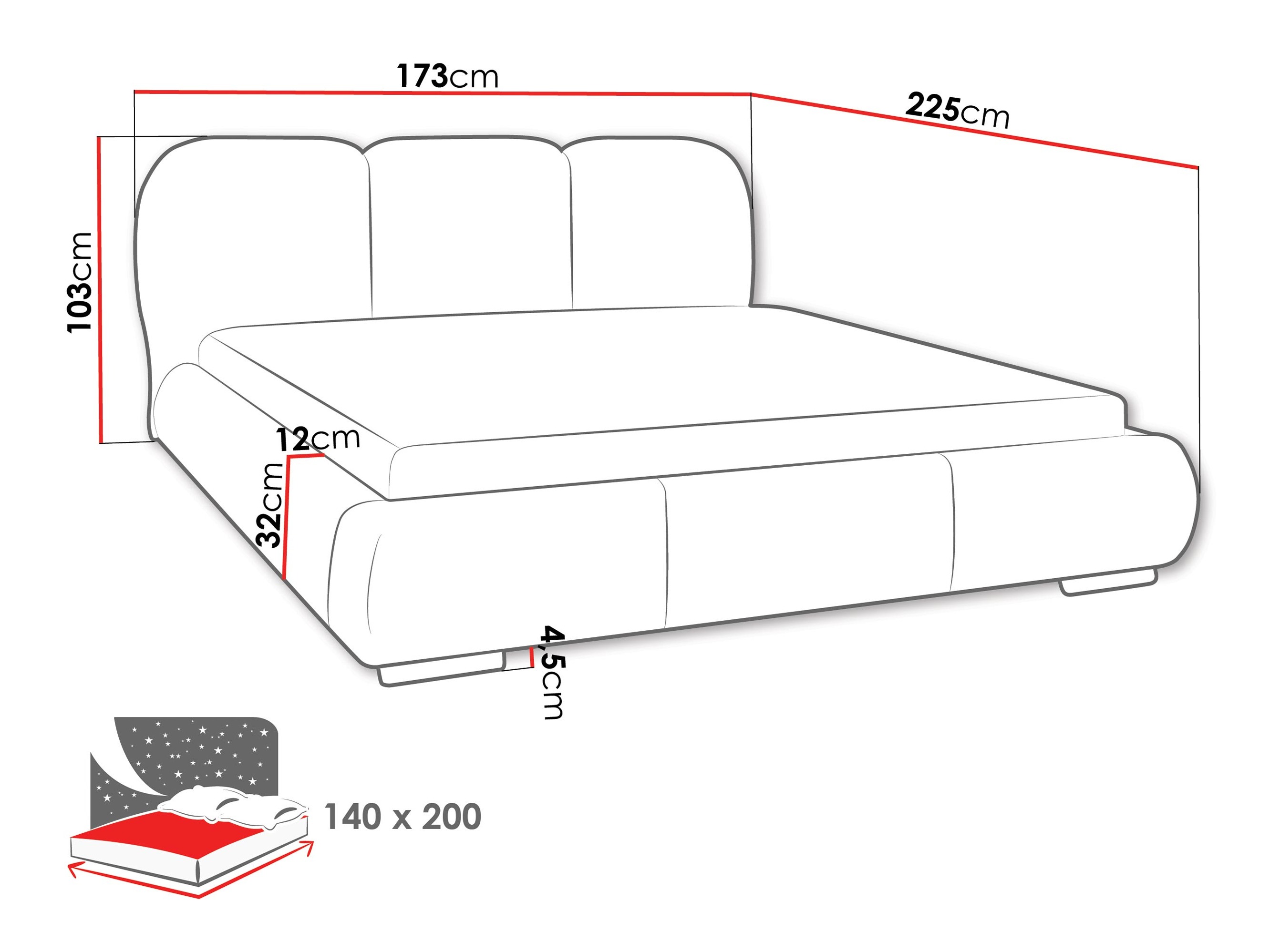 Krevet TrendyNest Navium (Coral 75)