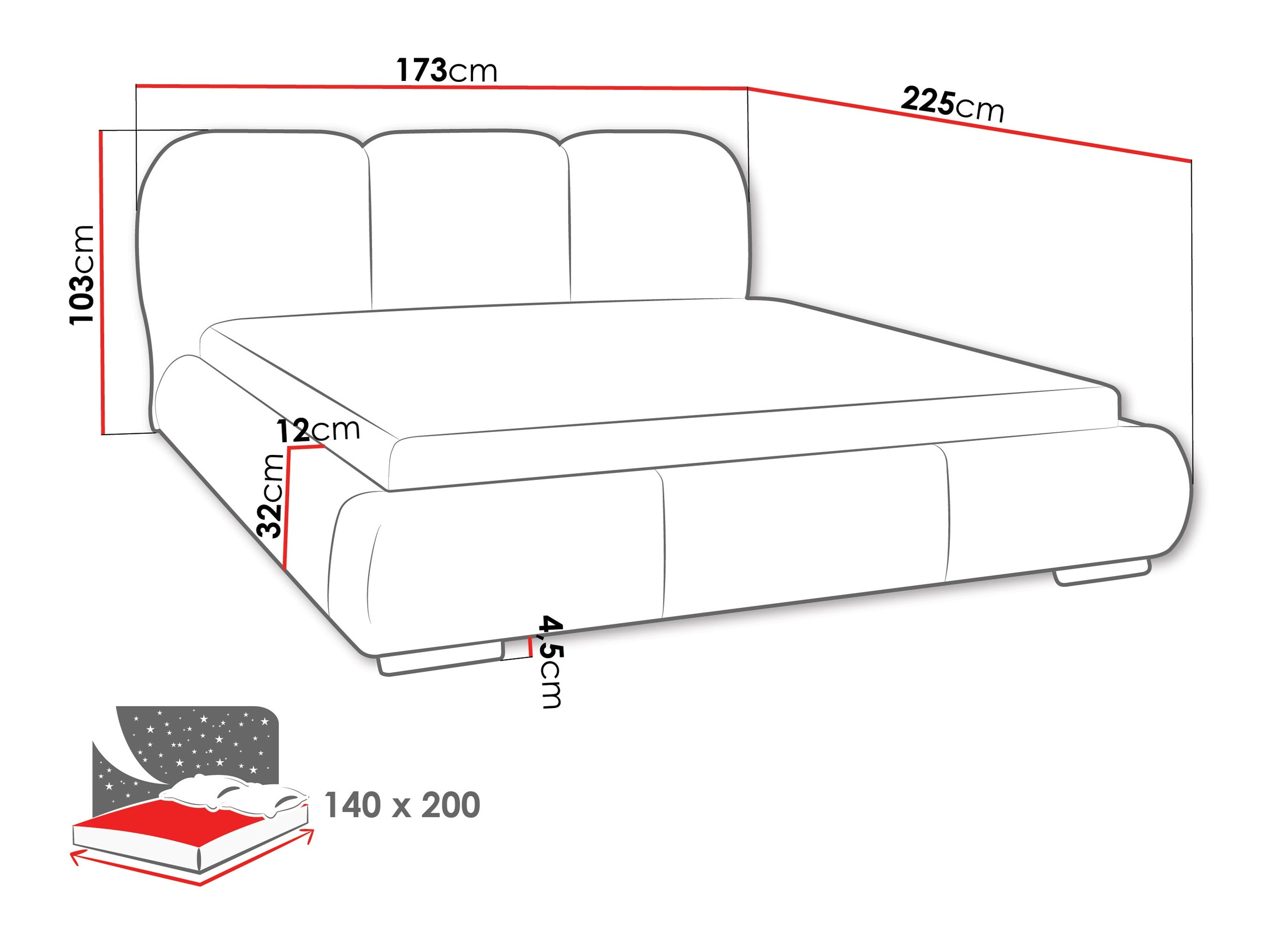 Krevet TrendyNest Navium (Coral 80)