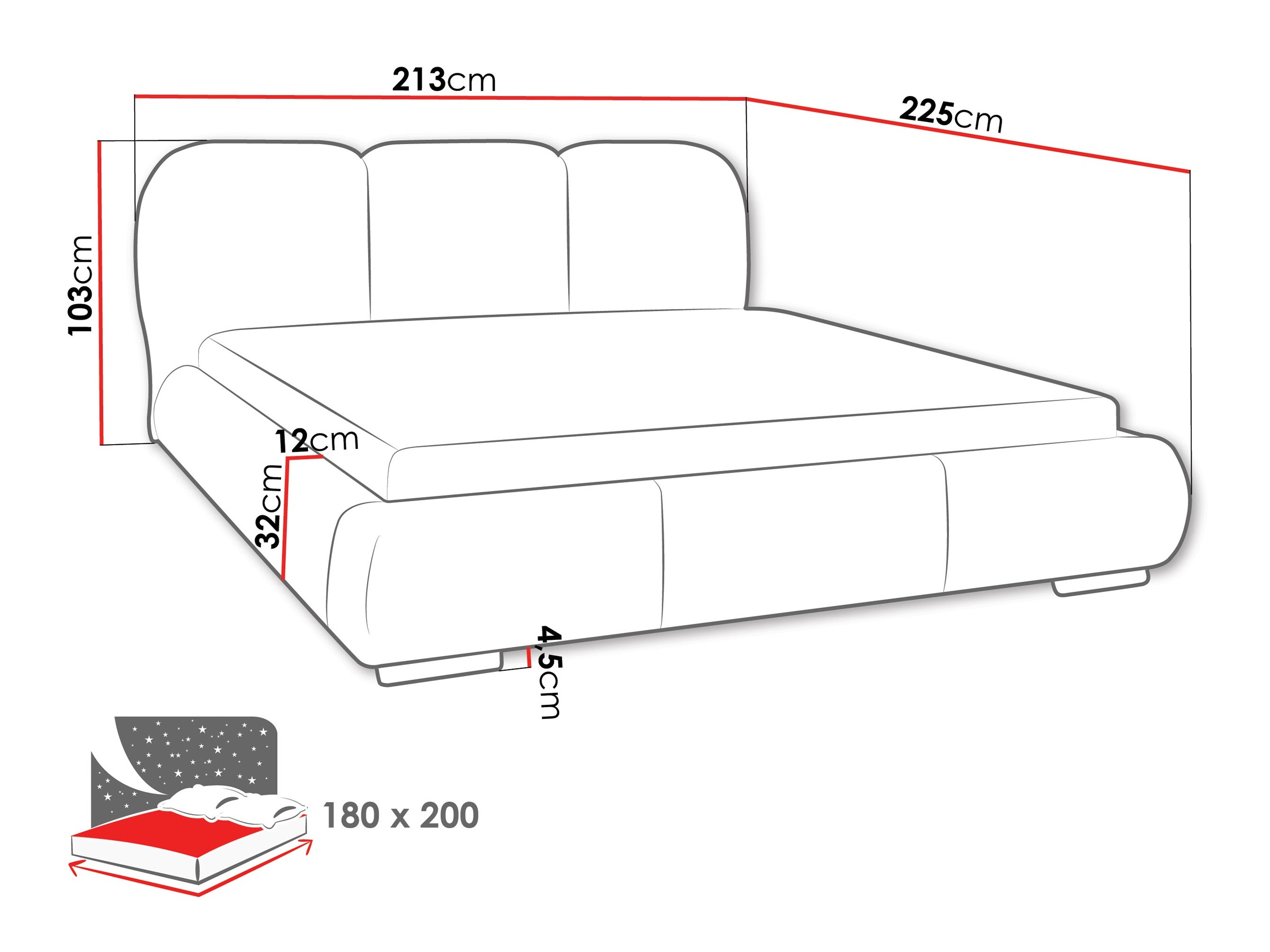 Krevet TrendyNest Navium (Coral 80)