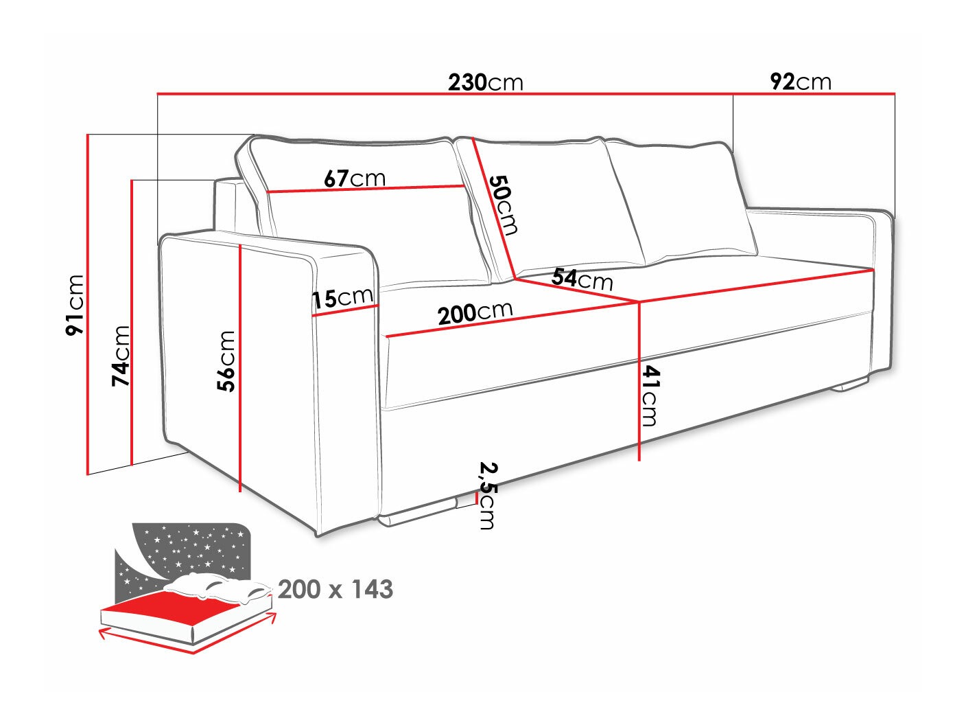 Kauč na razvlačenje SC9955