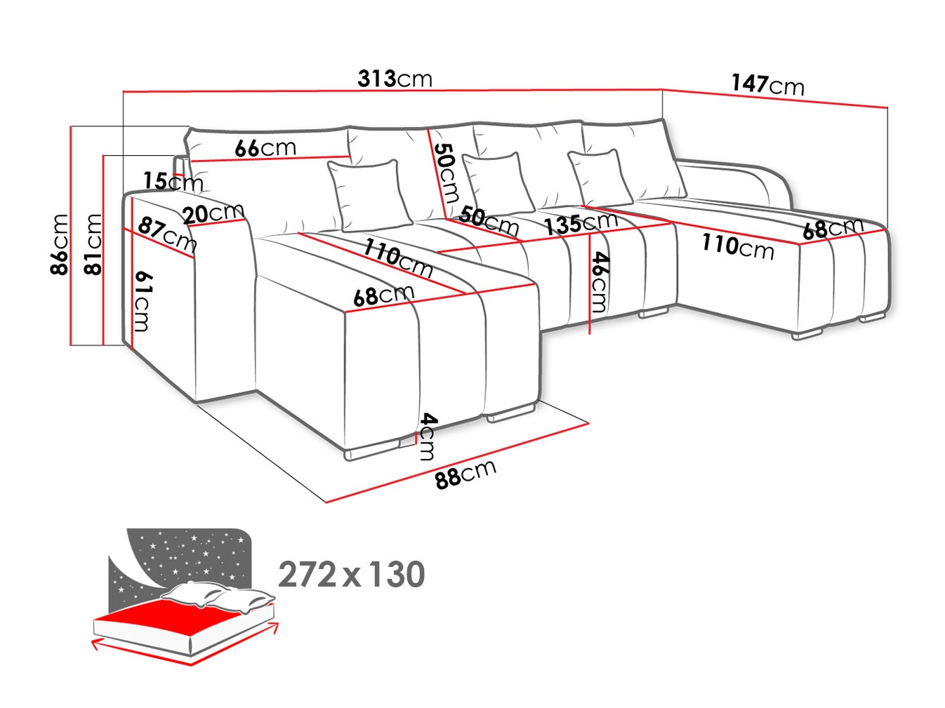 Kutna garnitura Arvada 122 (Lambi 12)