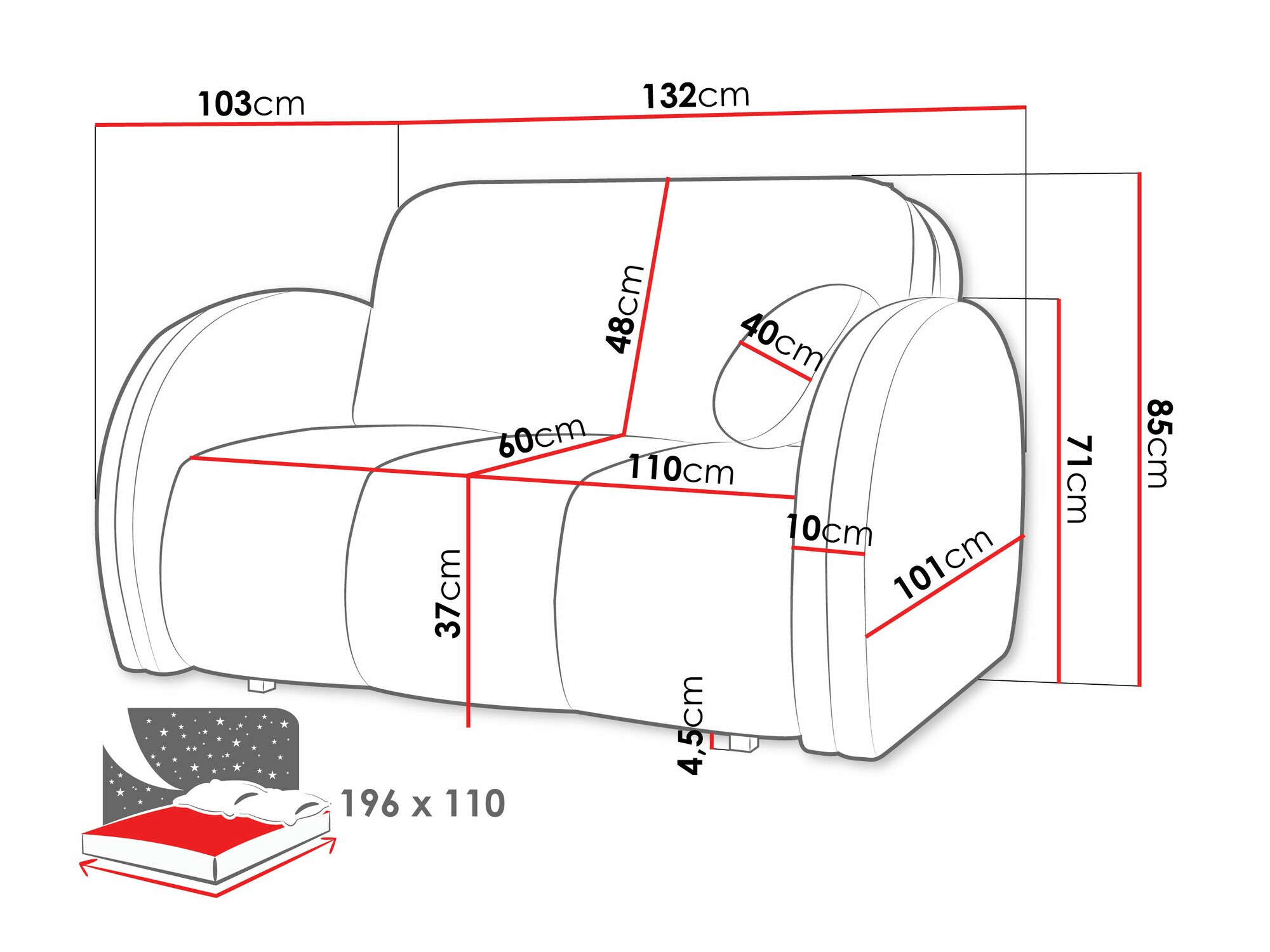 Kauč na razvlačenje SC9966 s oštećenim pakiranjem