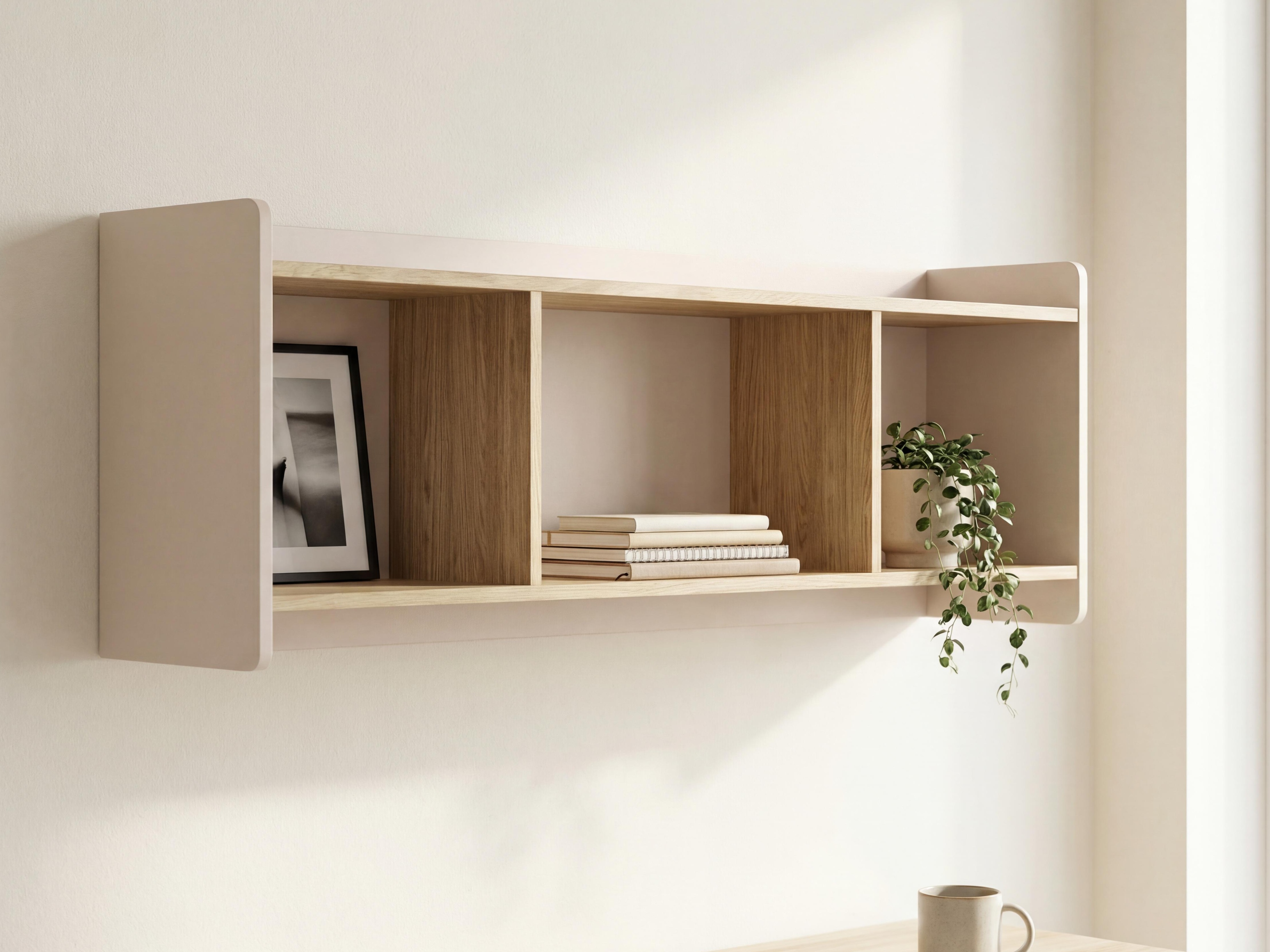 Zidna polica Velrome 107 (Hrast + Bež)