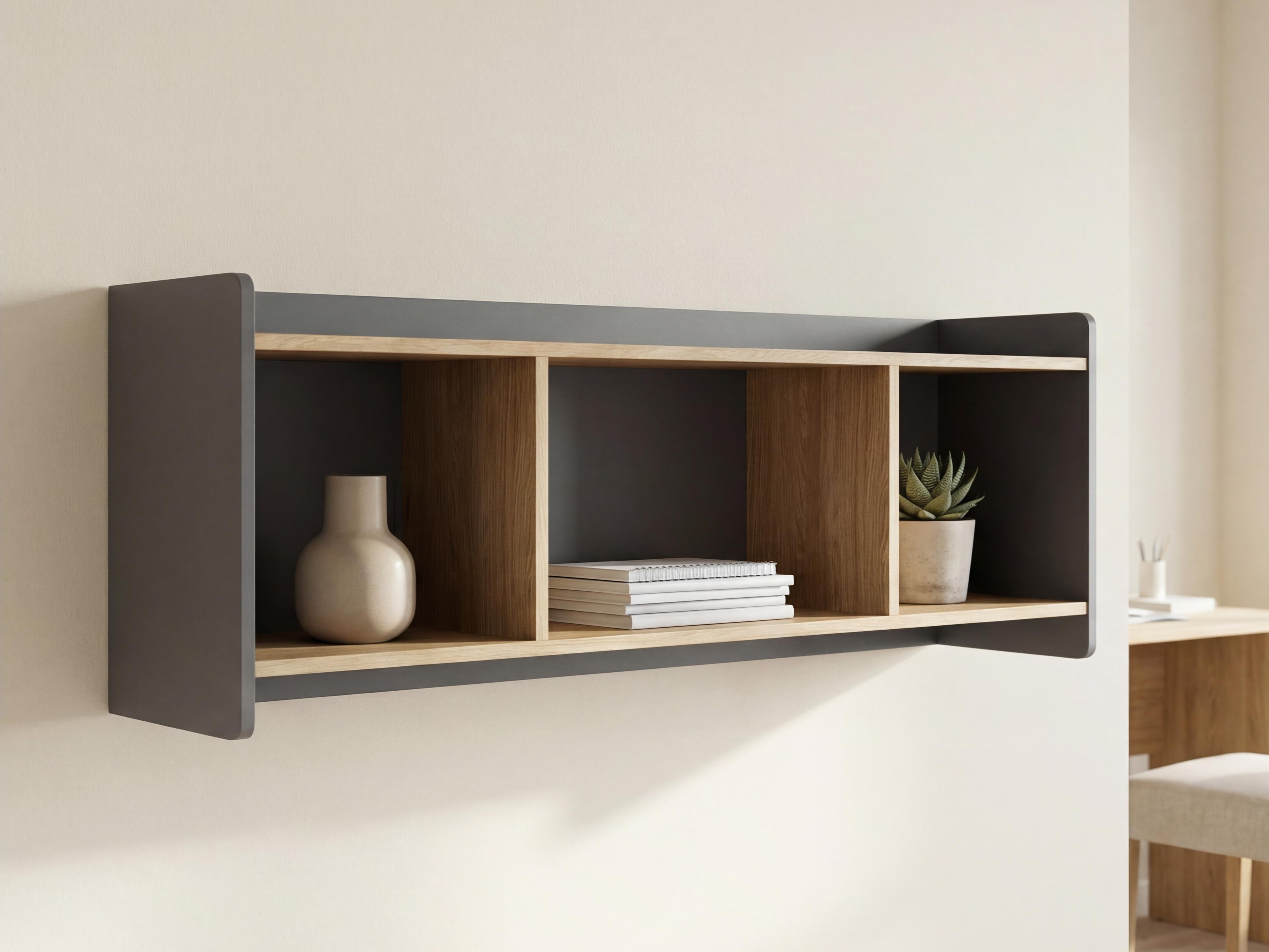 Zidna polica Velrome 107 (Hrast + Grafit)