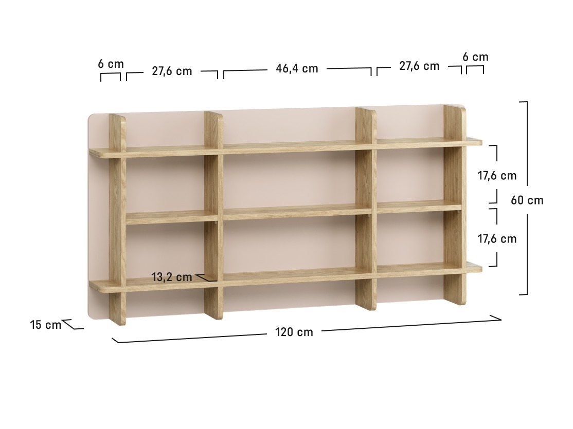 Zidna polica Velrome 108 (Hrast + Bež)