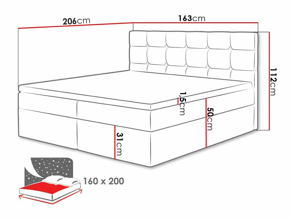 Boxspring krevet Comfivo Osculum I (Lambi 11)
