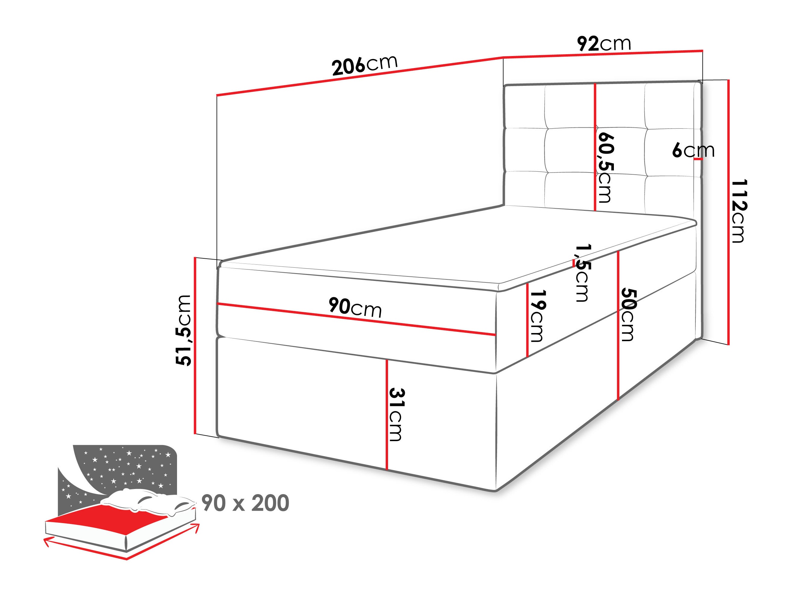 Boxspring krevet Comfivo Osculum II (Lambi 03)