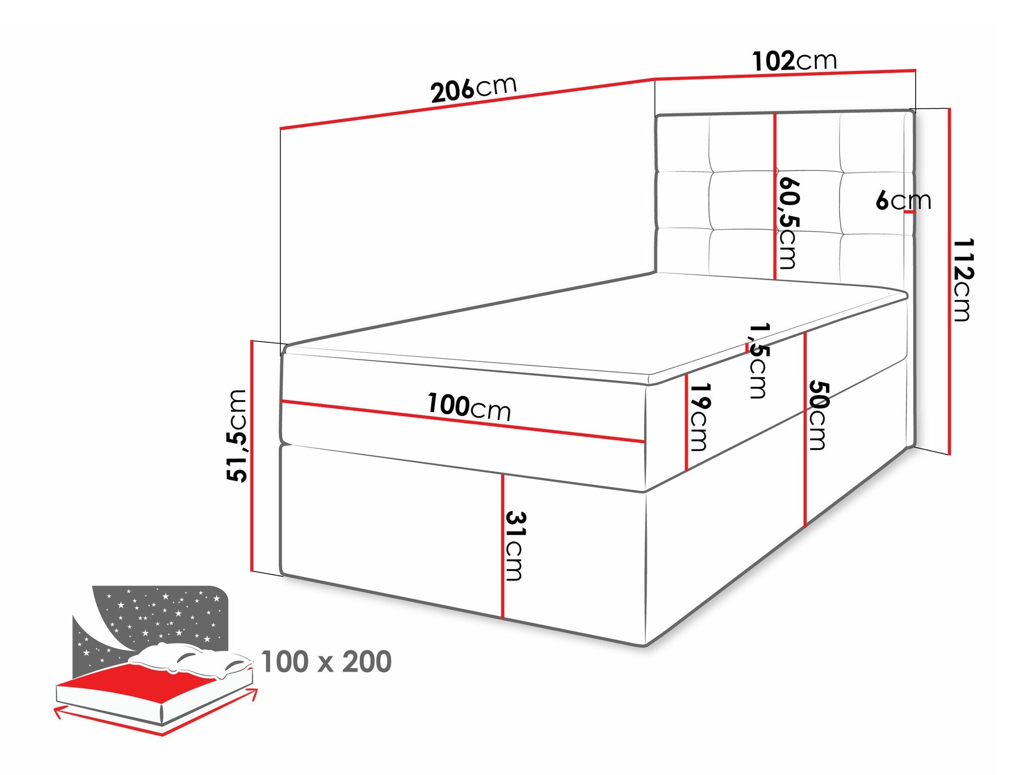 Boxspring krevet Comfivo Osculum II (Lambi 08)
