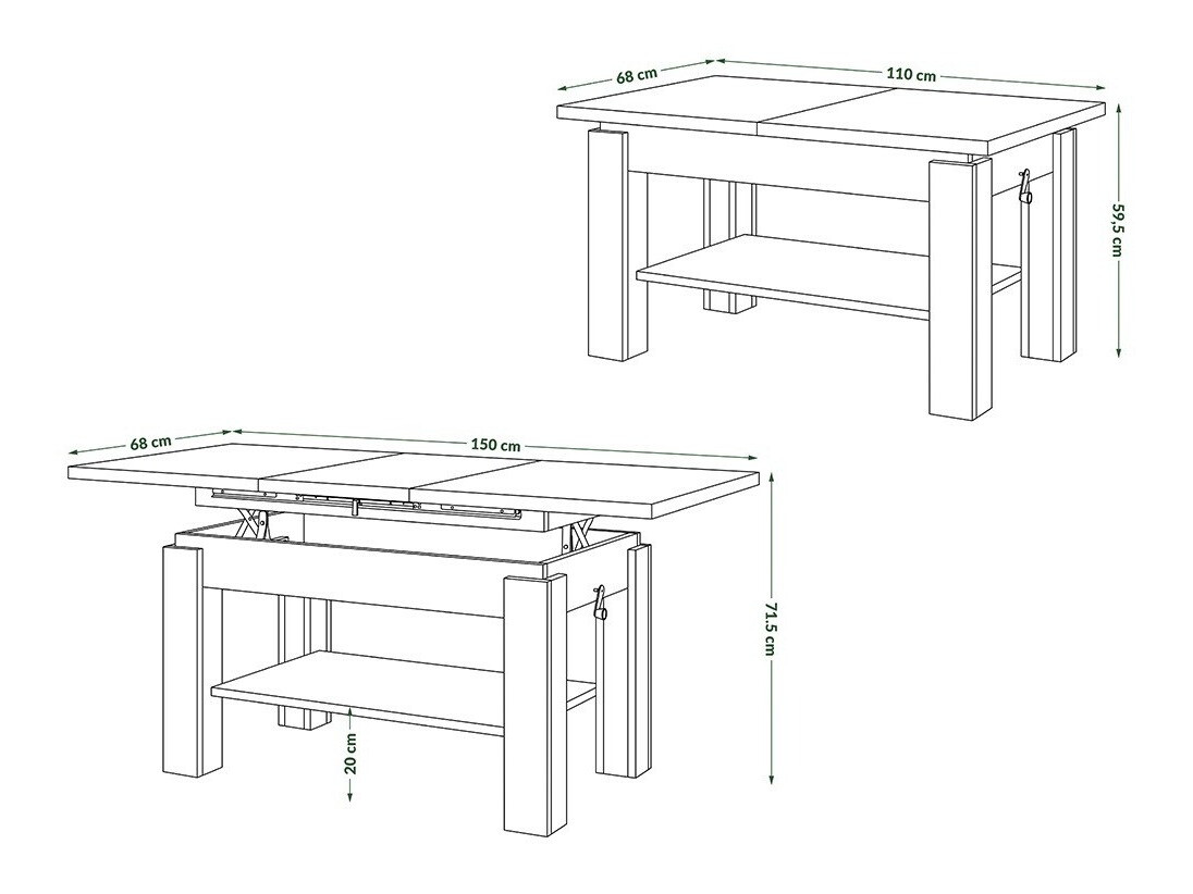 Transformirajući stolić za kavu SC10001
