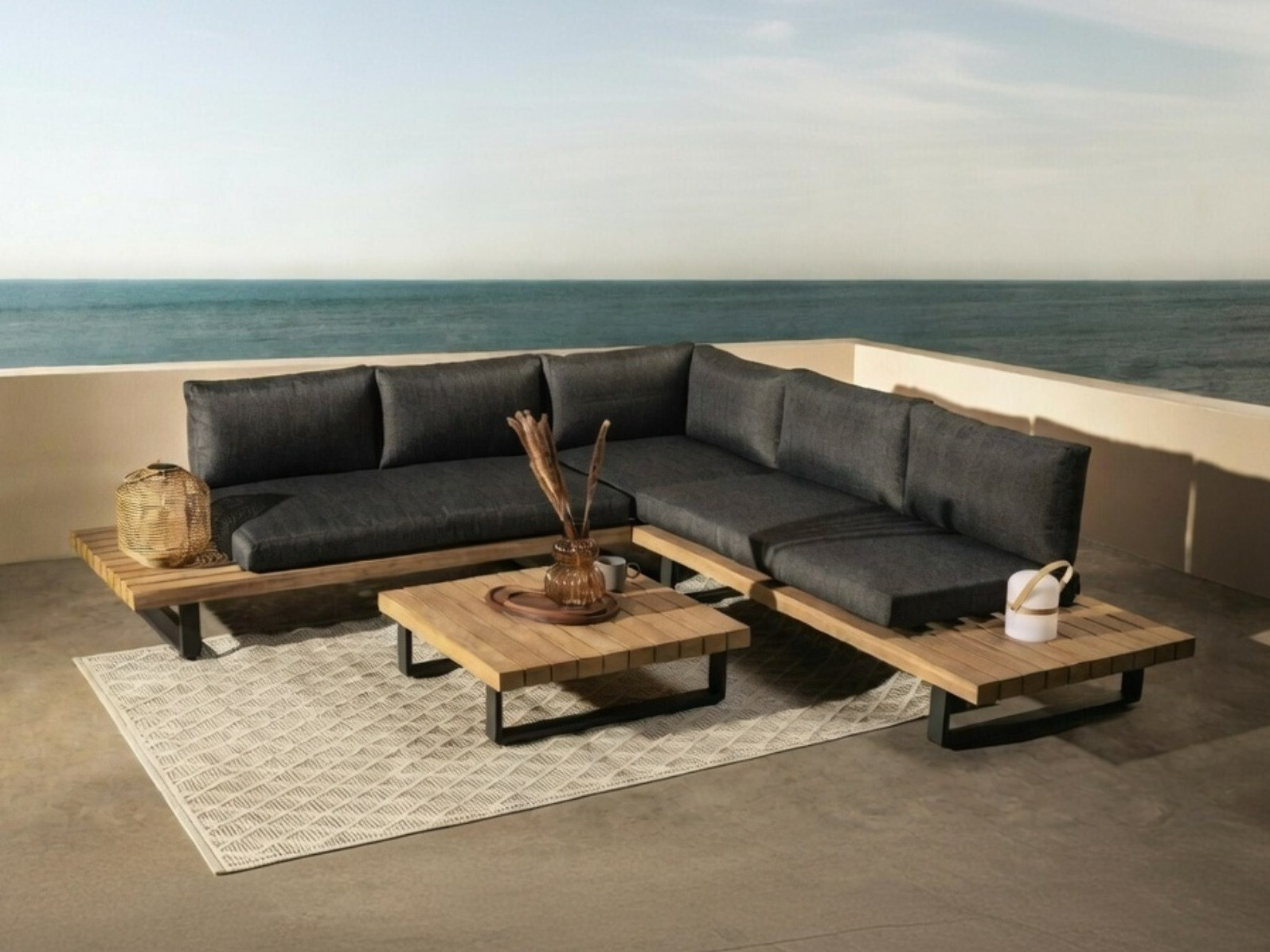 Set vrtnog namještaja Burleson 584 (Siva + Bagrem)