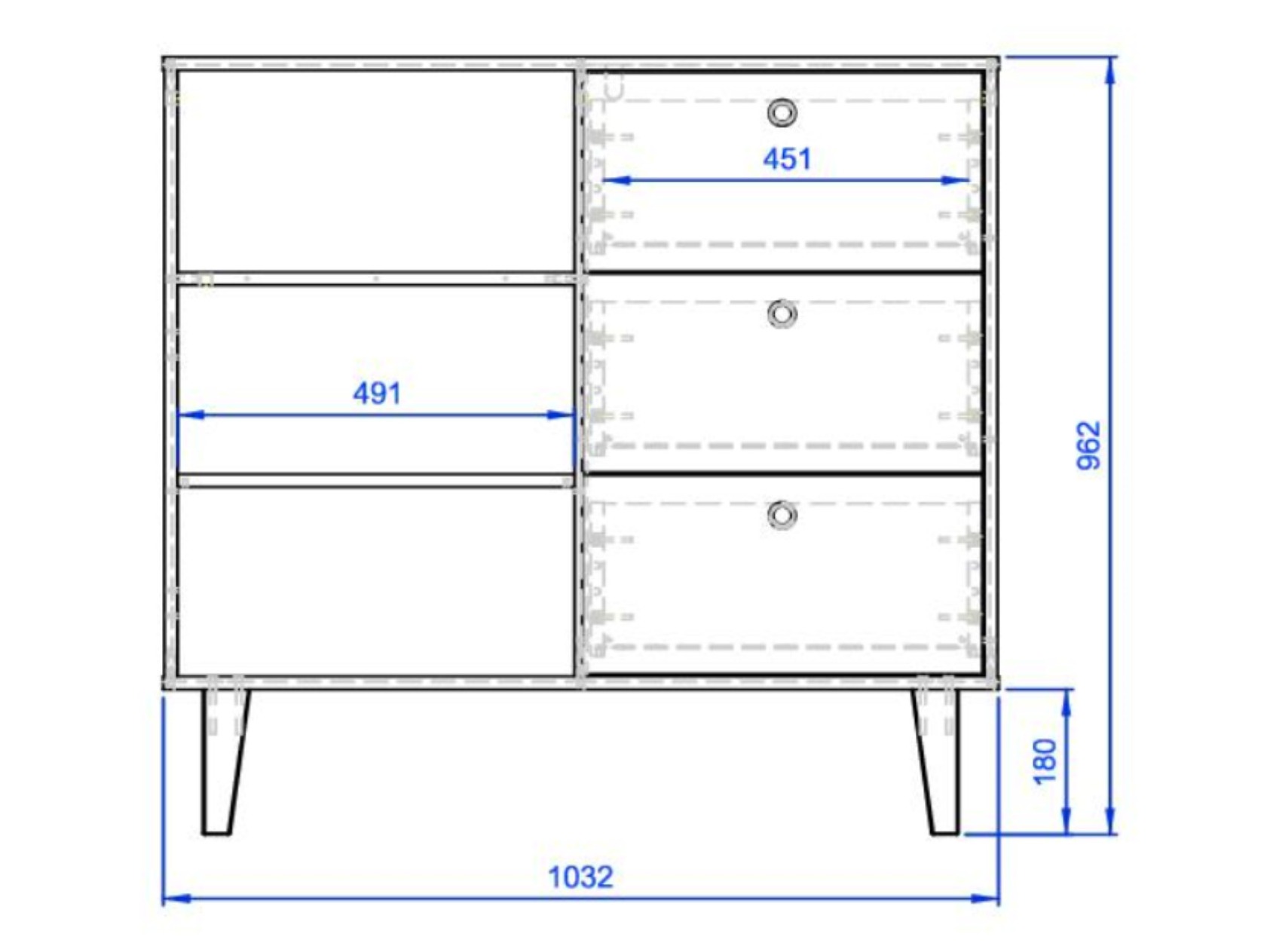 Komoda Domfera 103 (Svijetlo plava)