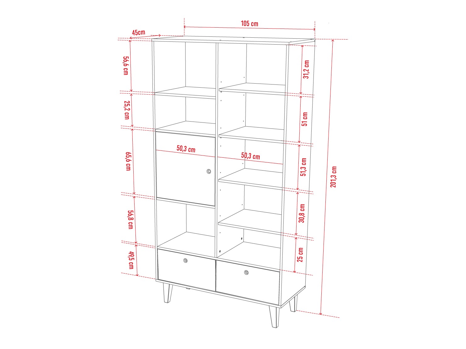 Polica Domfera 102 (Svijetlo plava)