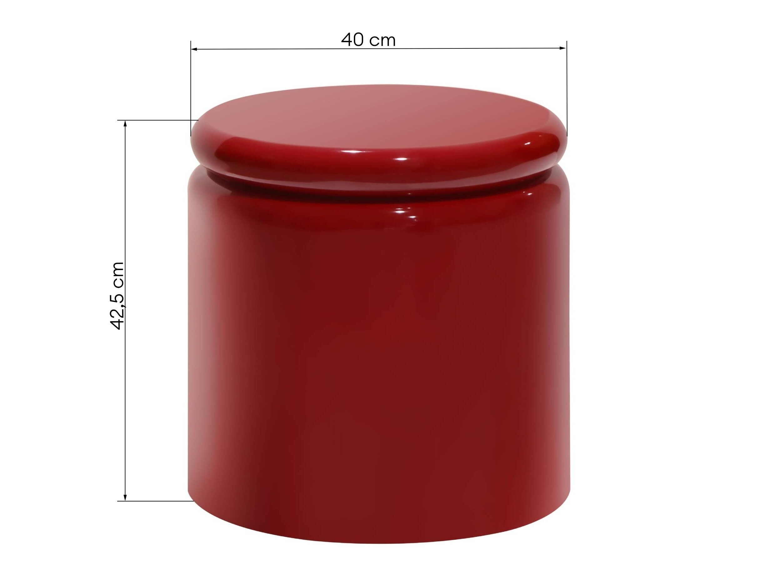 Pomoćni stolić Burleson 595 (Sjajno crvena)