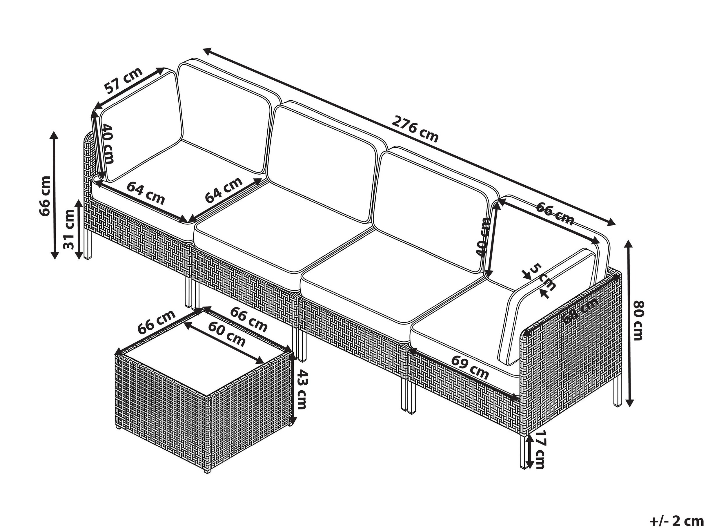 Set vrtnog namještaja Domenou 100