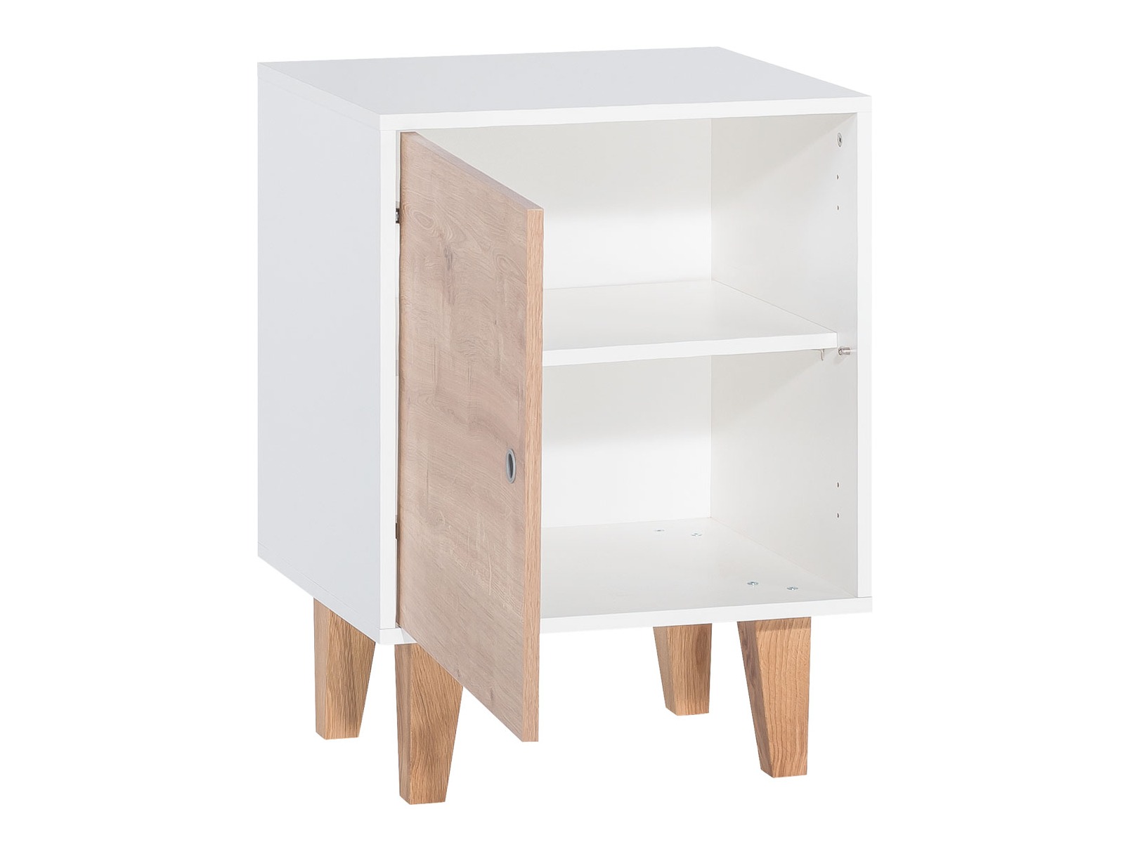 Noćni ormarić Domfera 105 (Bijela + Hrast)