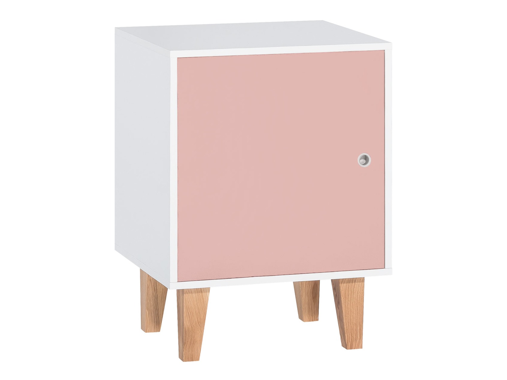 Noćni ormarić Domfera 105 (Bijela + Ružičasta)