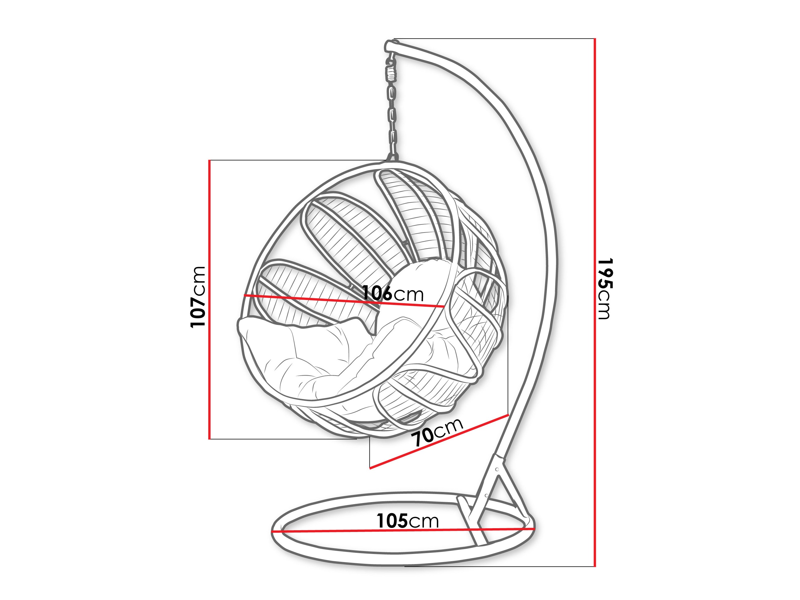 Viseća stolica Comfivo Ingenium (Tamnozelena + Zelena)